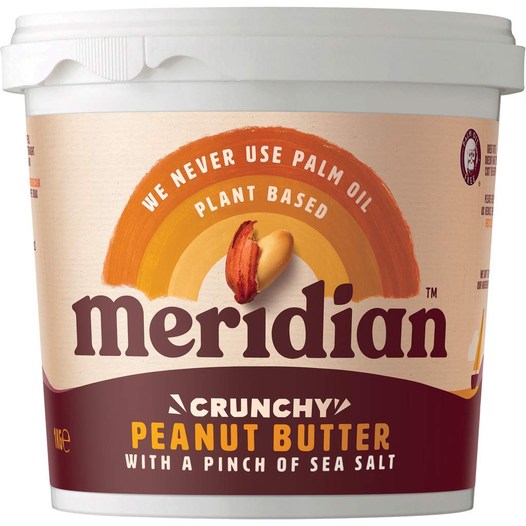 Meridian Nat Crunchy Erdnussbutter, 1000 g, 2 Stück