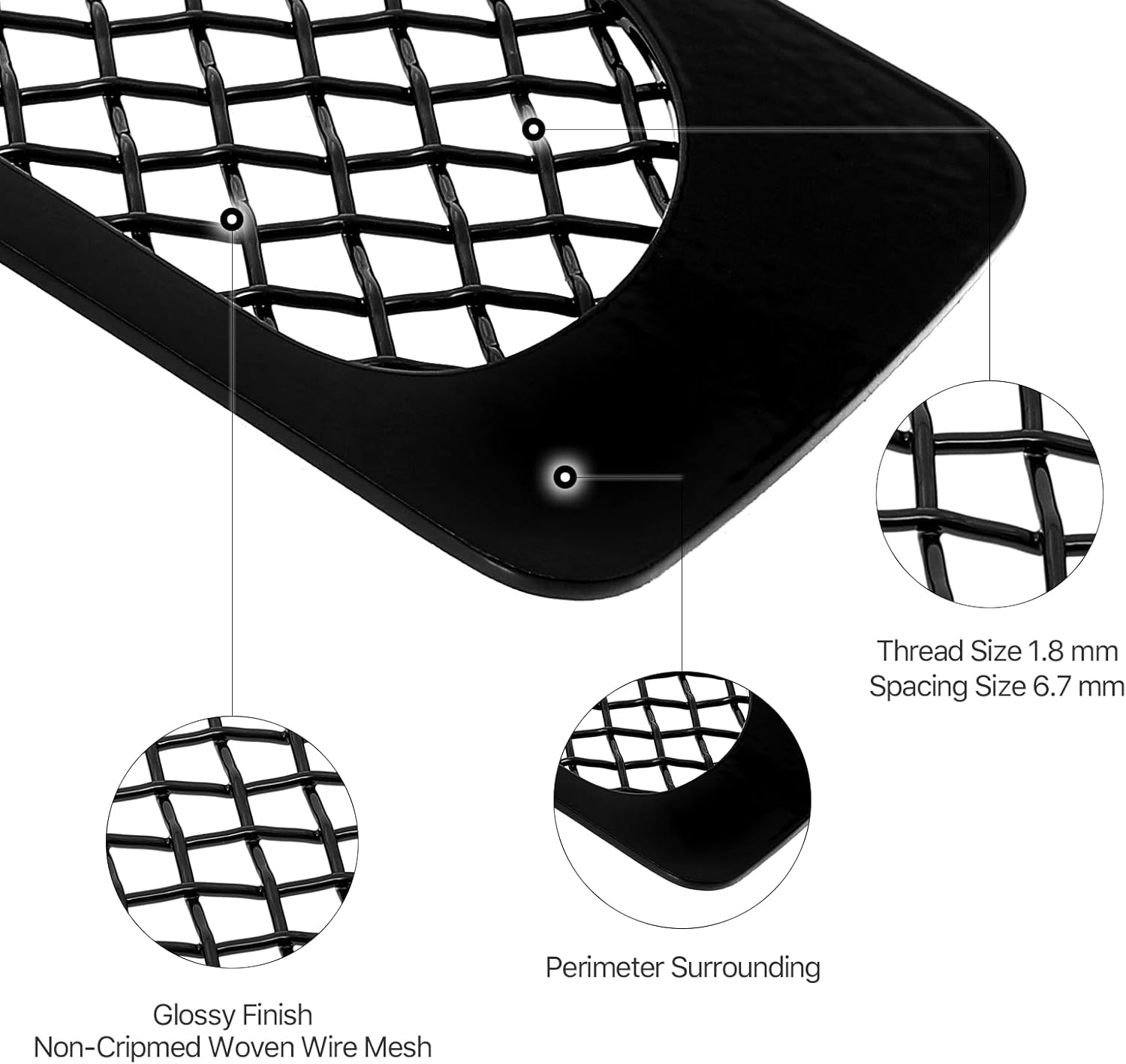 APS Compatible with Chrysler Crossfire 2004-2008 Lower Bumper Stainless Steel Black Mesh Front Grill Grille Insert R76526H