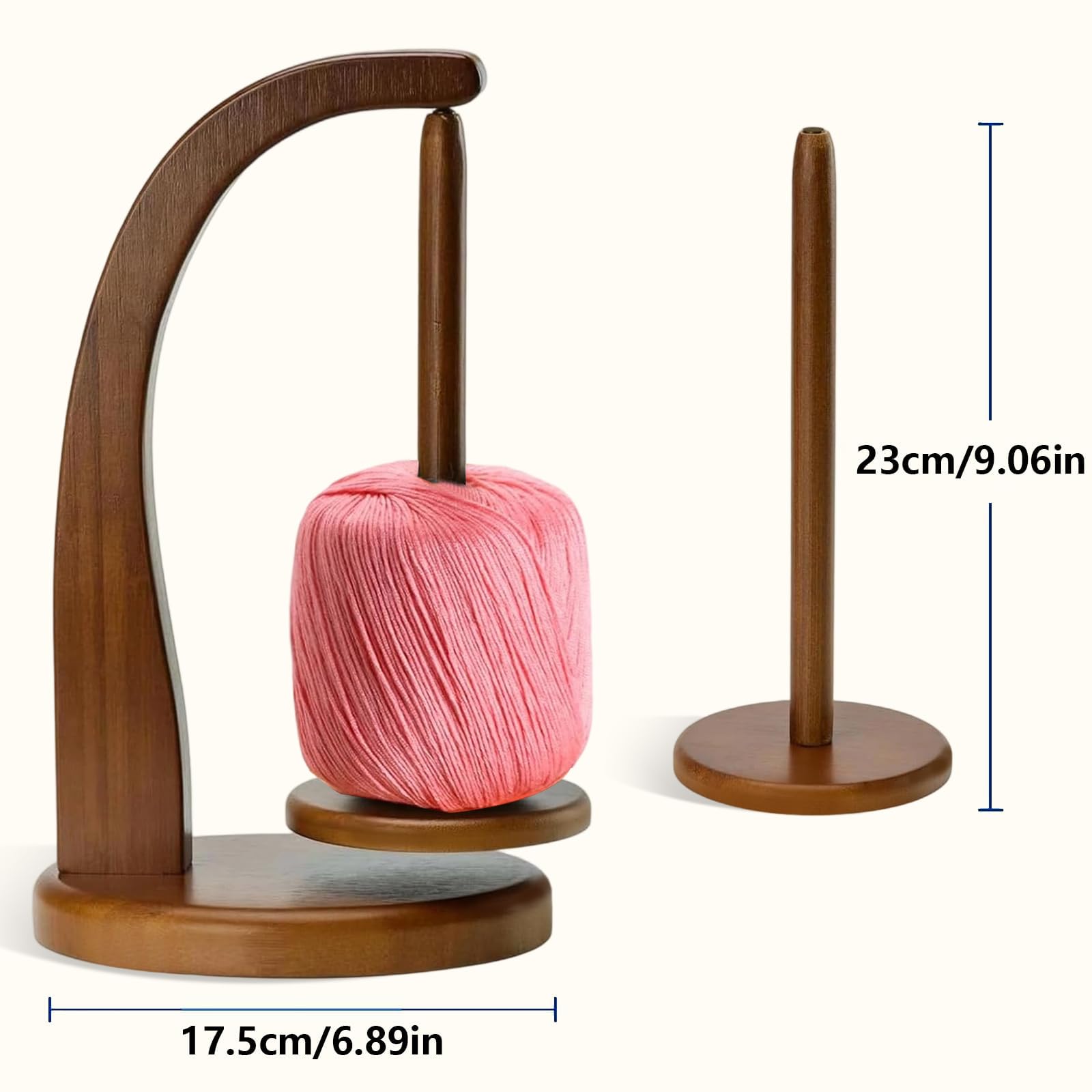 Wollen wikkelaar, magnetische wollen rolhouder, rolwikkelaar van draaiend hout, accessoire voor haakwerk, cadeau voor breiliefhebbers