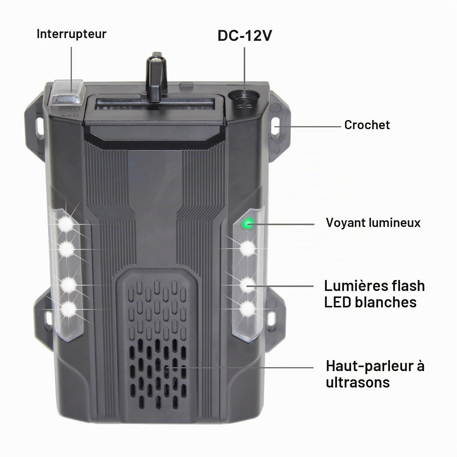2X Répulsif à martres pour Voiture : Ultrasons et Clignotants, Protection à Long Terme Efficace Contre Les martres, Connexion à la Batterie 12V de la Voiture, Appareil Automatique de répulsion des