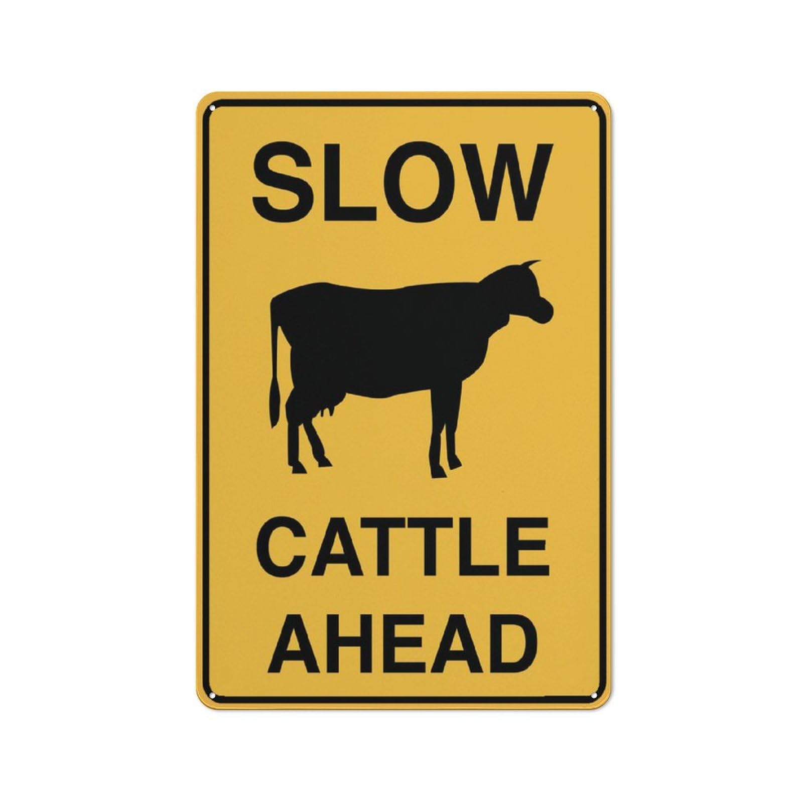 Slow - Cattle Ahead Sign, 8x12 Inch Rust-Free Aluminum with UV-Ink Printing, Durable & Weatherproof Outdoor Sign for Home