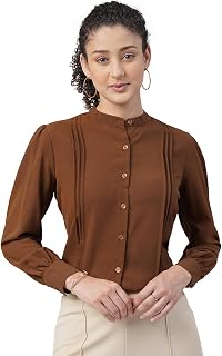Sharma Group Women's Relaxed Fit Solid Cotton Blend Shirts Price In India