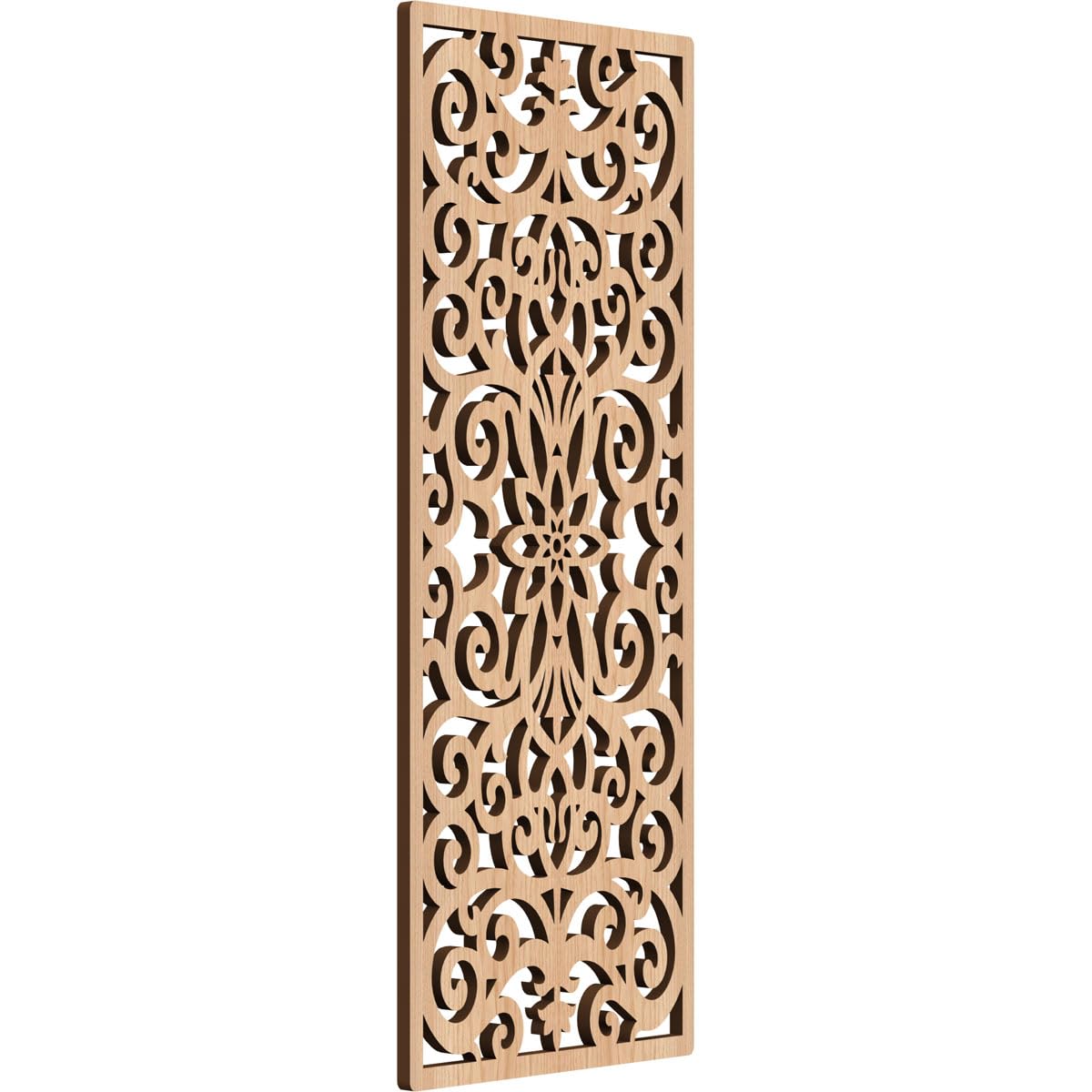 Buel Decorative Pierced Fretwork Wood Wall Panels, 11 3/8"W x 29 3/8"H x 3/8"T, Hickory