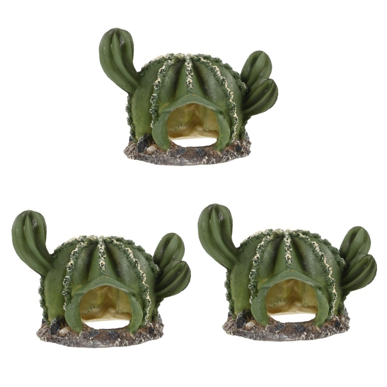 Happyyami 3piezas Cueva Decorativa para Reptiles Forma De Cactus Refugio Práctico para Terrarios Escondite Natural para Lagartijas y Serpientes Accesorio De Paisajismo para Tanques De