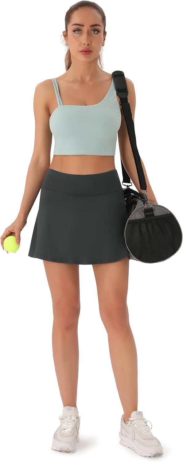 Persit Womens High Waisted Athletic Tennis Skirt Sports Golf Running Skorts with Ball Pockets - Image 6