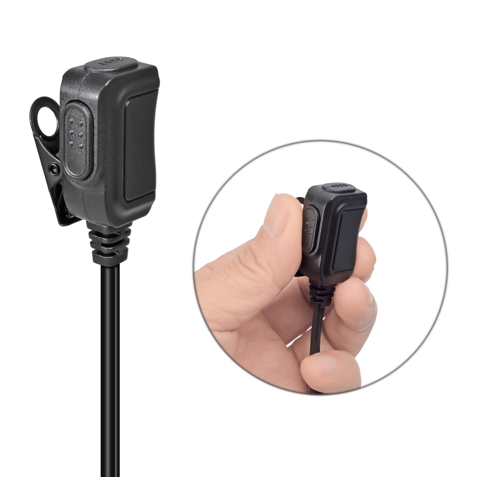 Microphone Casque pneumatique Transparent Compatible avec Midland G7 Pro G8 G9 Pro M24 M24 Plus M48 M99 G6 XT G7 XTR | Surveillance de sécurité Softair (5, Tube Transparent) - 3