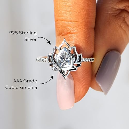 Miniatura 5 de STORYJEWELLERY Daughter Christmas Gifts, Lotus Ring for Daughter, Daughters Birthday Gifts from Mom