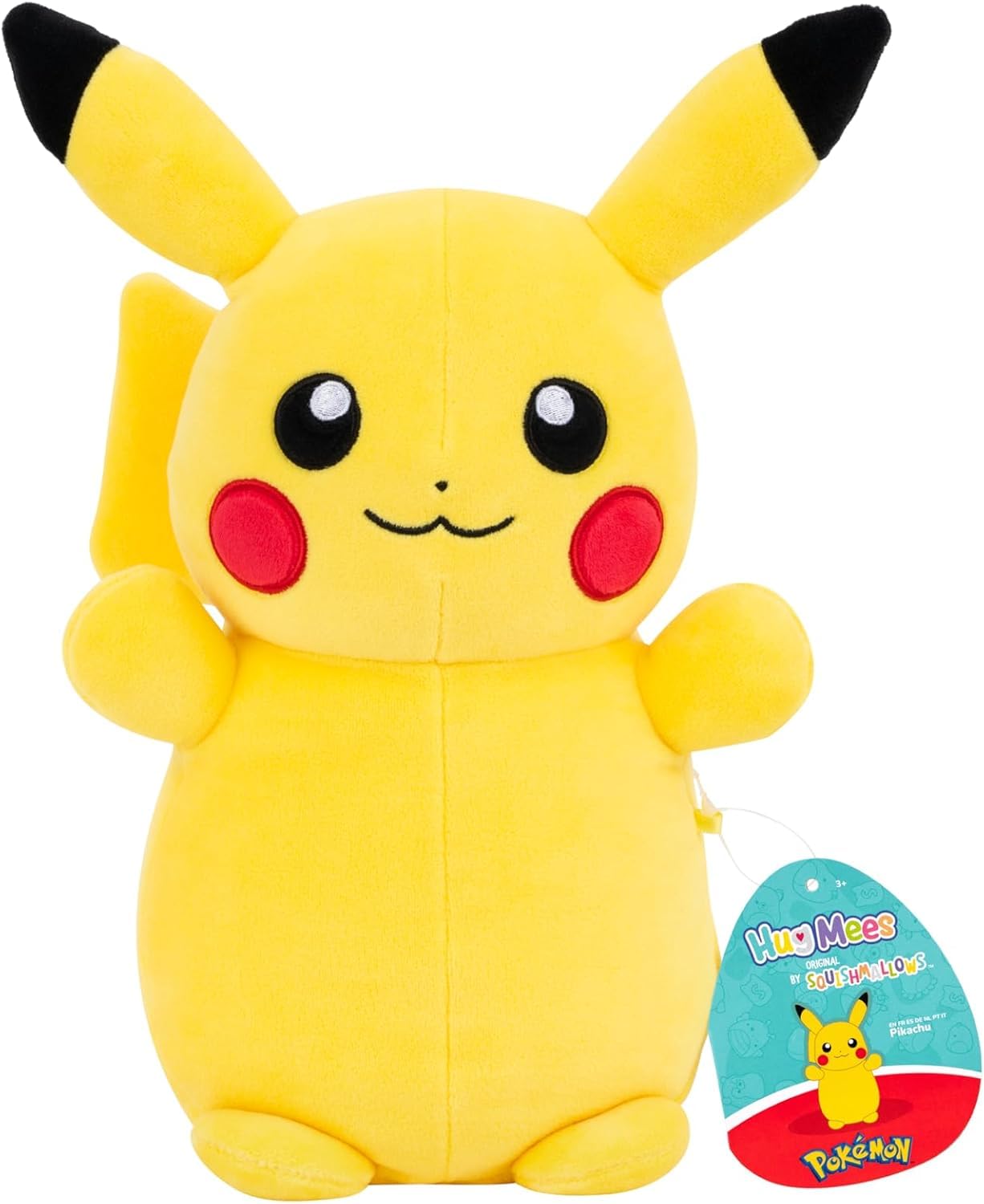Hugme Squishmallows Pikachu 25 cm – Brinquedo de pelúcia Pokémon