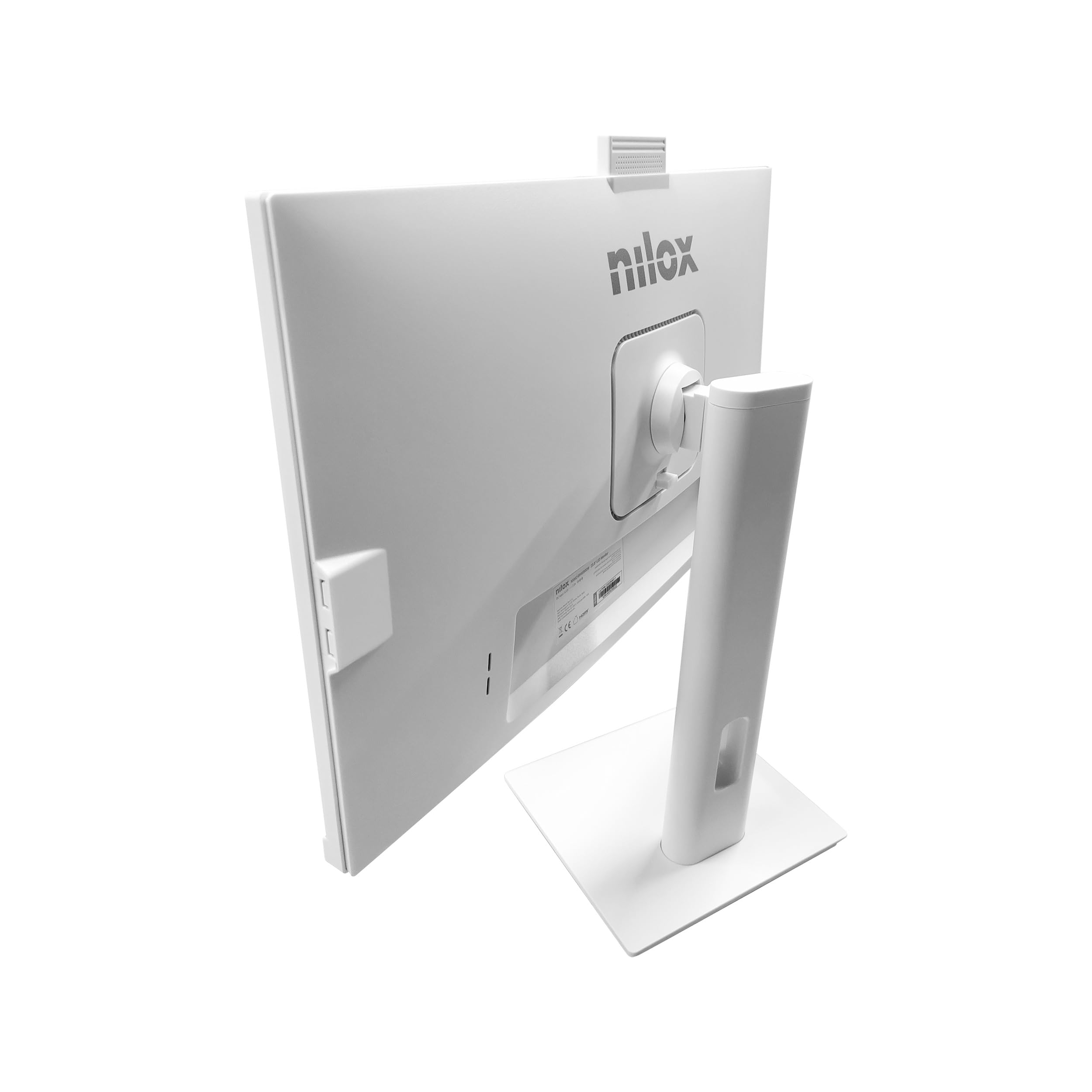 Nilox NXM24RWEB02W Monitor Business 24'' IPS Full HD 120 Hz (Bianco), Webcam FHD Integrata, Regolabile, Connessioni HDMI/DP/VGA