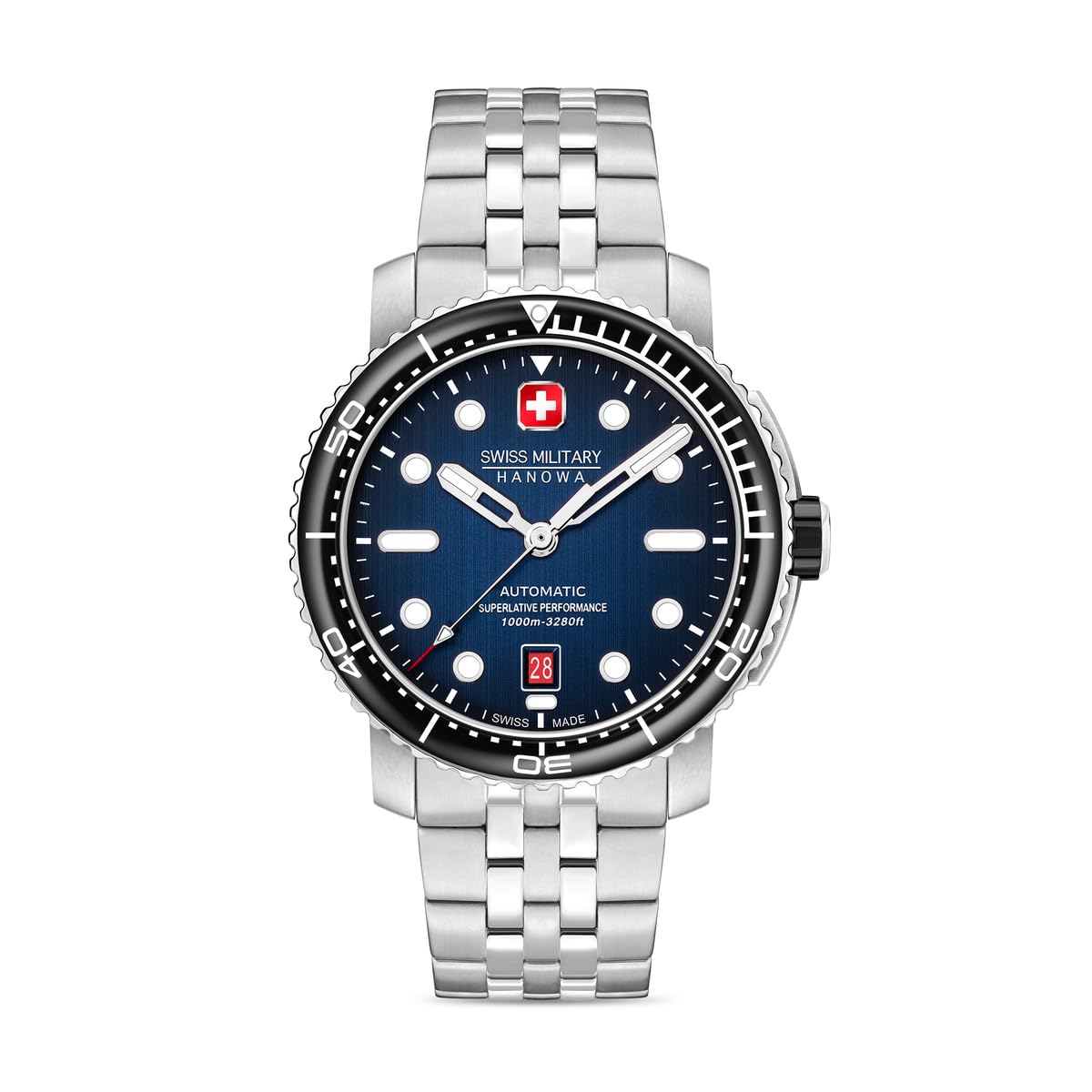Swiss Military Hanowa Maitre PLONGEUR Automatik Herrenuhr mit Saphirglas und 2 Bändern