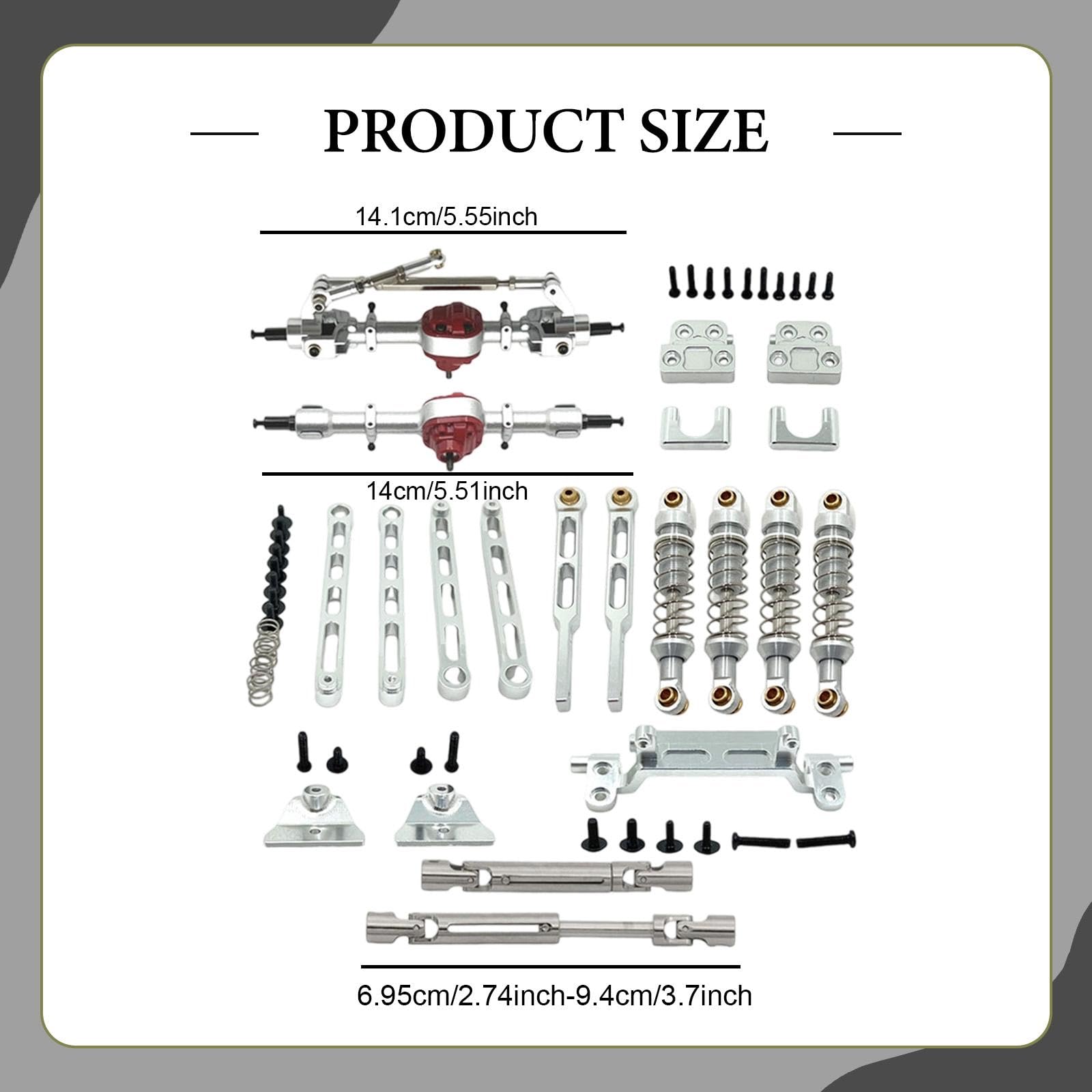 RC Car Assale Metallo Tiranti Supporti Ammortizzatore Parti Veicolo Telecomandato Sostituzione Facile Adatto per Modelli MN82 MN82T LC79 MN82S Mn82pro, Argento