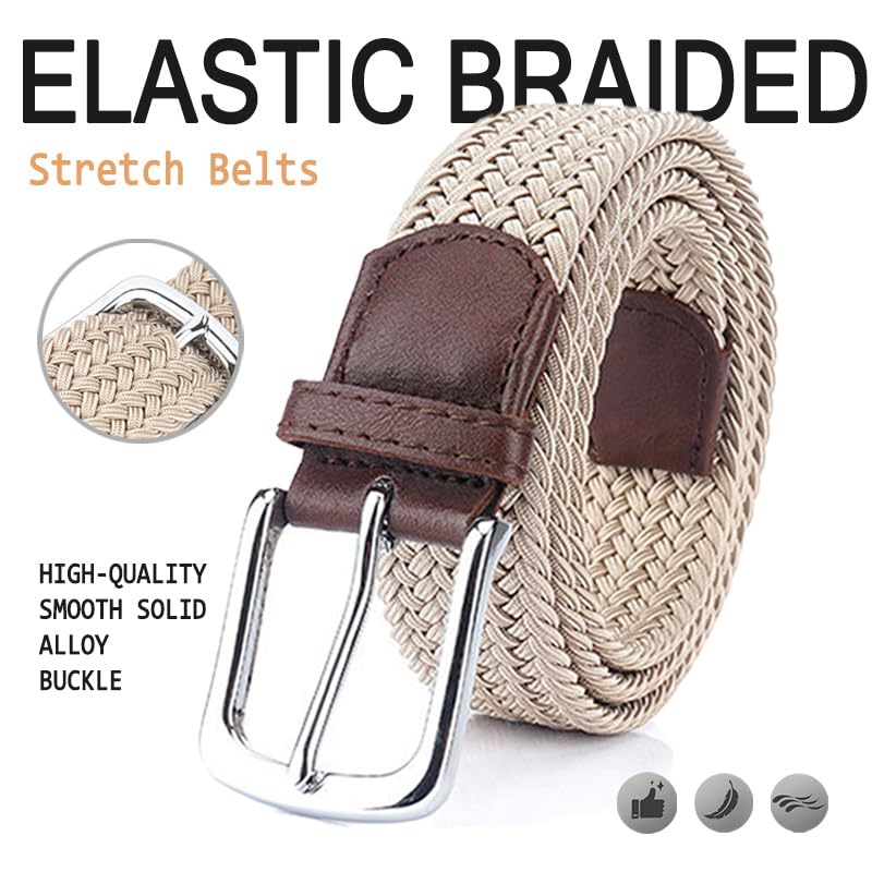 Elastic Braided Stretch Work Belts for Men/Women with Multicolored, Canvas Woven No Hole Elastic Belts,Casual Stretch Belts2