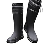 Rain Boots for Men Waterproof Mens Knee High with PVC Rubber Boots Mens Mud Boots&comma; Comfort Lightweight Gardening Fishing Shoes for Yard Farm Outdoor Work