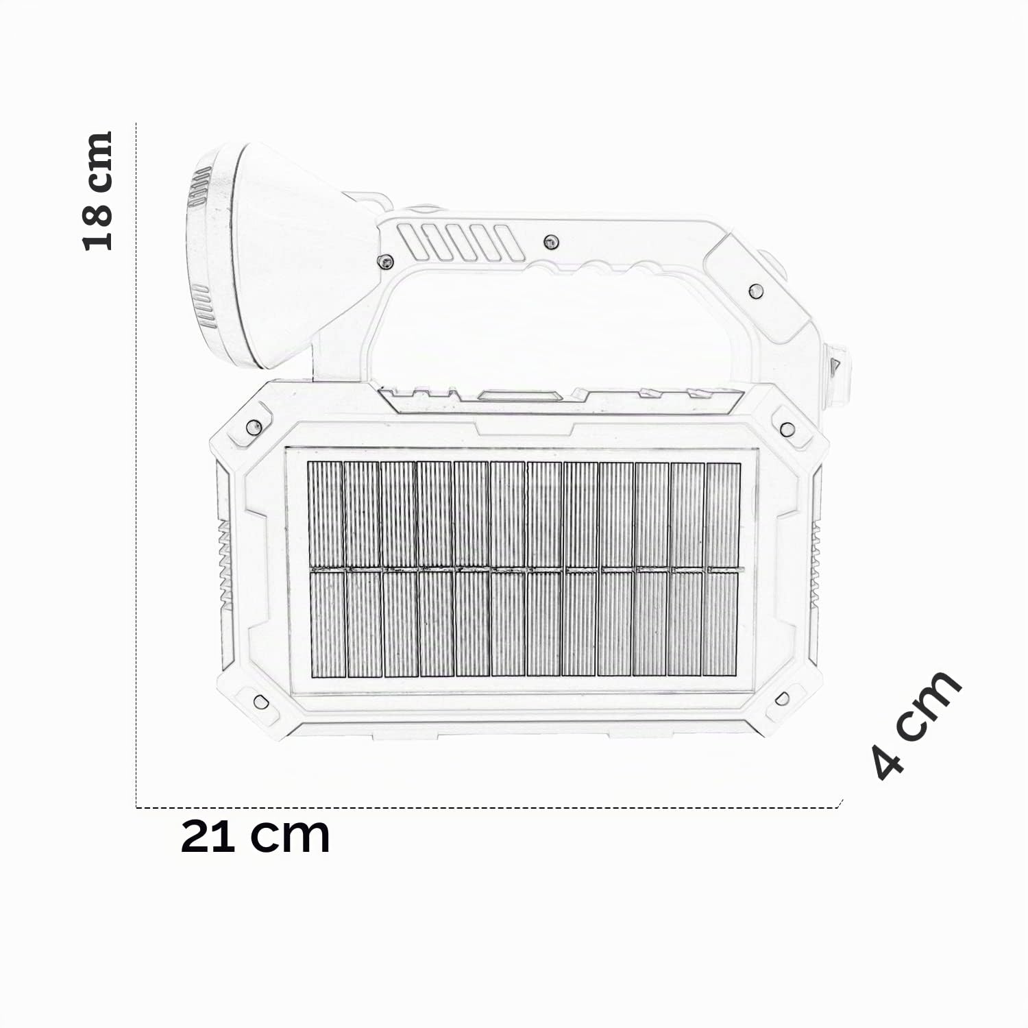 Maka Torcia Led Potente Professionale, Solare ricaricabile Pannello Solare luce d'emergenza 7200 mAh Strobo Faro da Campeggio USB Powerbank Luce Sicurezza IP65 8 Ore