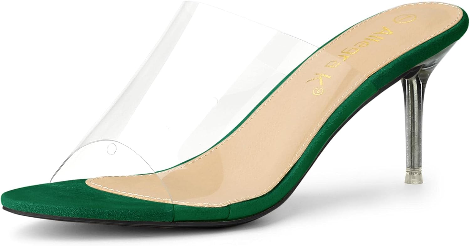 green slip on heels