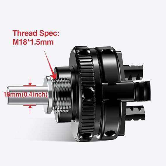 ArtyMaster 2 inch Mini 3-Jaw Self-center woodworking chuck. M18X1.5mm Thread and 0.4 inch connector Mini lathe Chuck