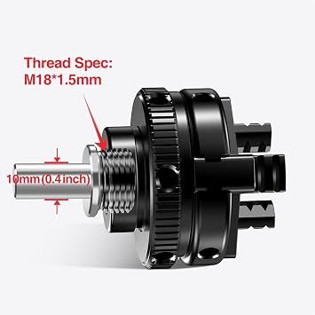 ArtyMaster 2 inch Mini 3-Jaw Self-center woodworking chuck. M18X1.5mm Thread and 0.4 inch connector Mini lathe Chuck