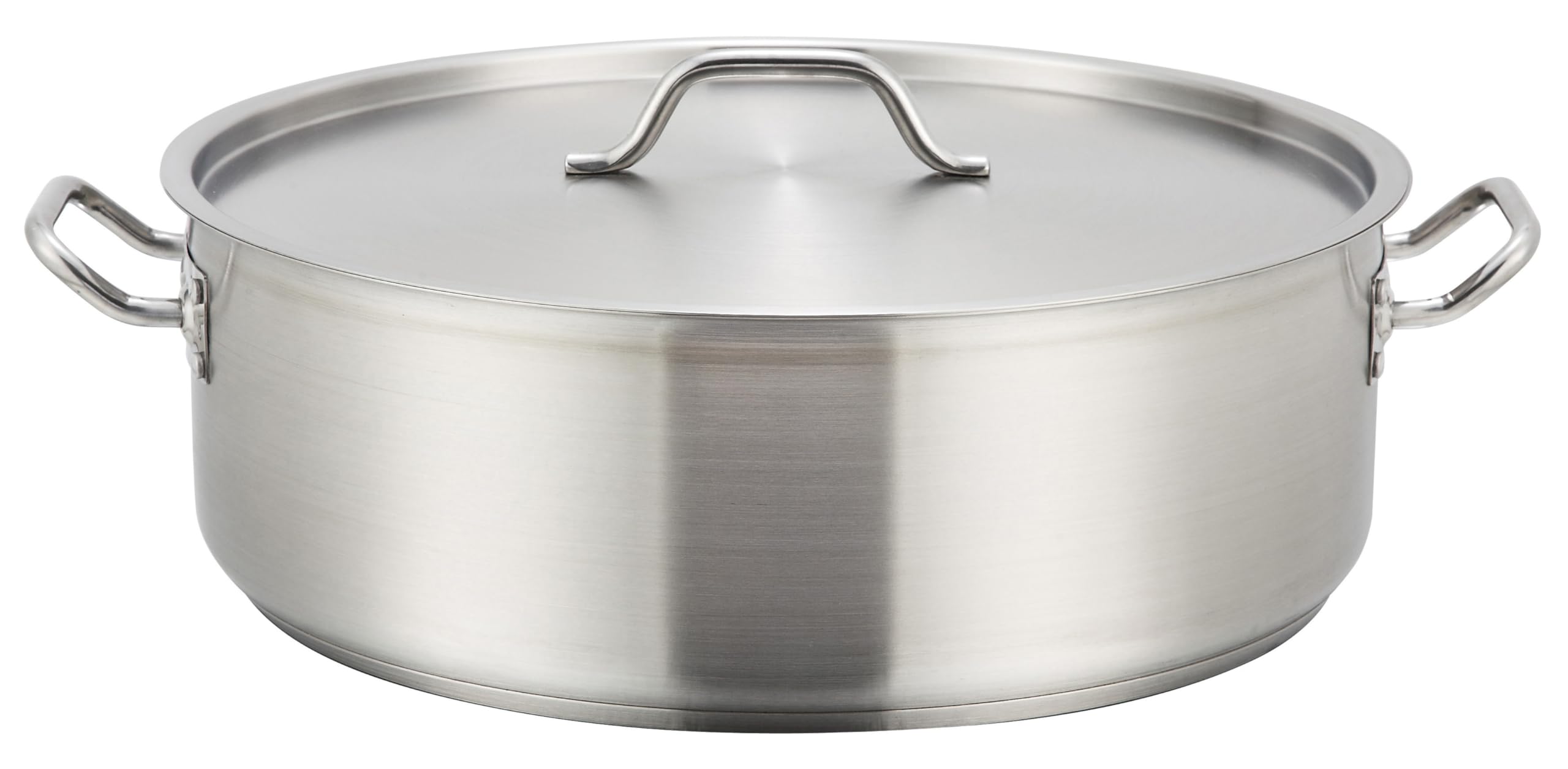 Winco Commercial-Grade Stainless Steel Brazier with Lid, 15 Quart