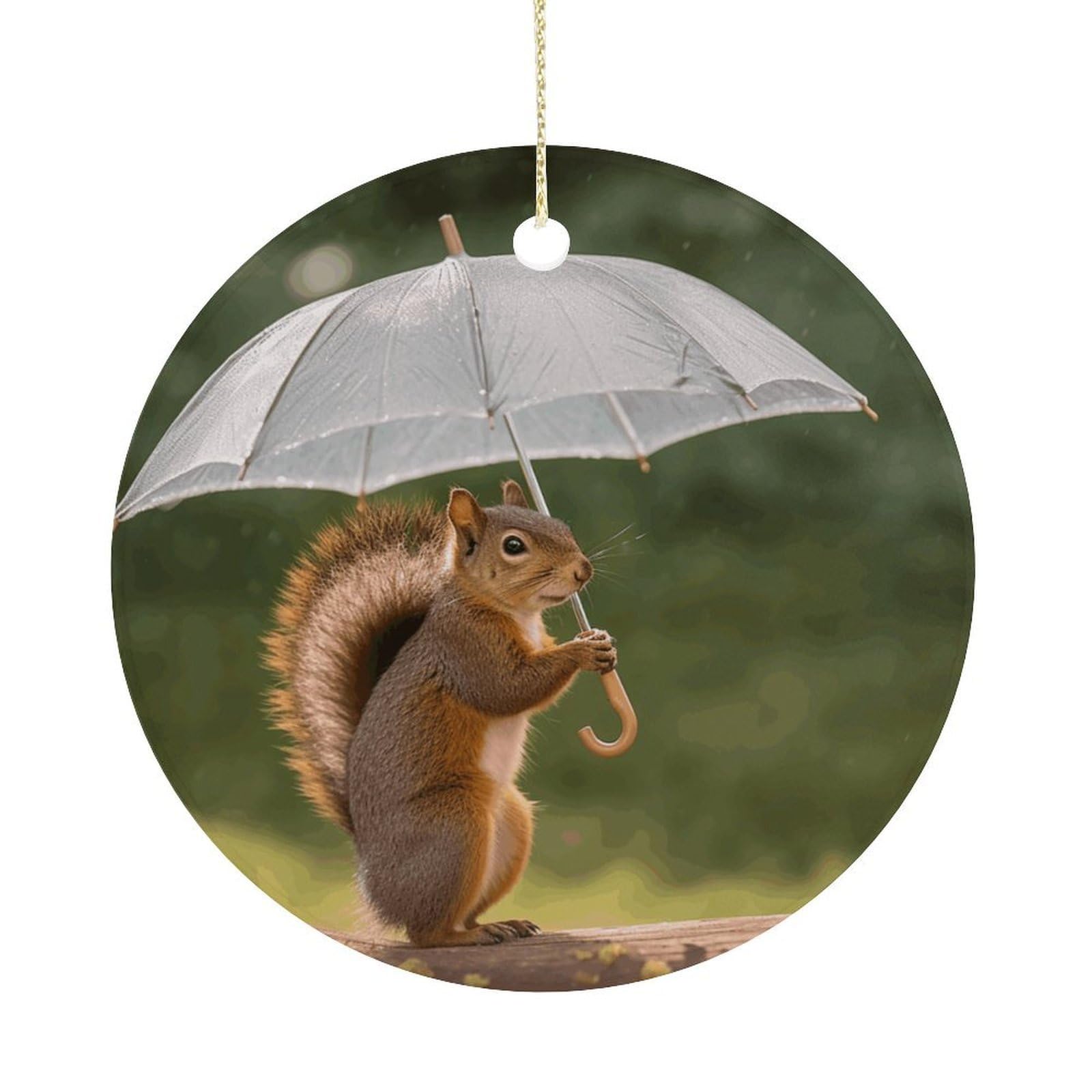 Adfgyerh Women's Style Squirrel Hold A Umbrellas Hanging Ceramic Ornaments, Christmas Tree Decorations, Funny Home Decor Gifts For Sisters & Work Best Friends