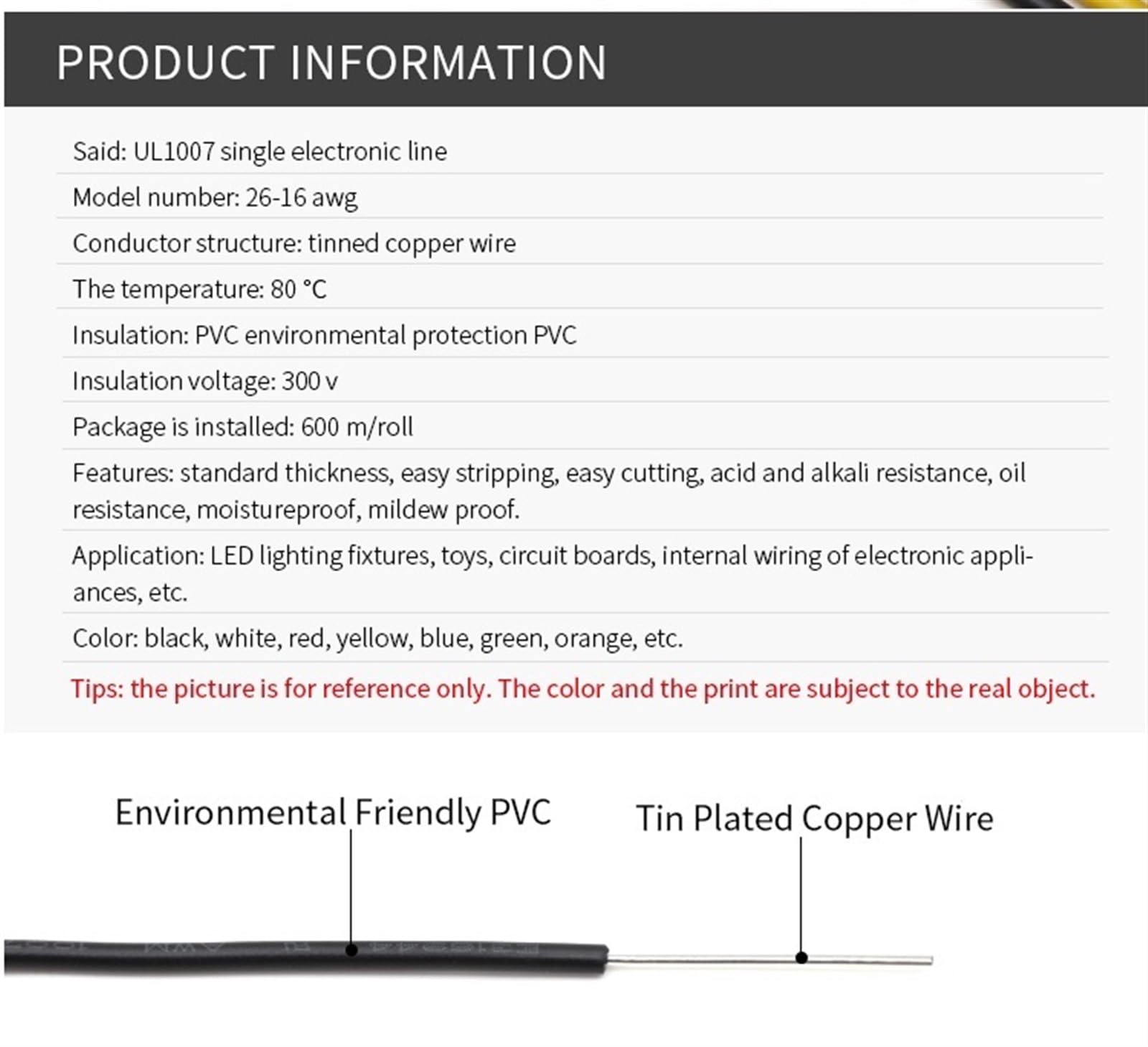 Outdoor Extension 5 Meters UL1007 Single Core Cable Line PVC Tinned Copper Wire 14AWG to 26AWG Solar sheathed(Green,5 Meters 16AWG)