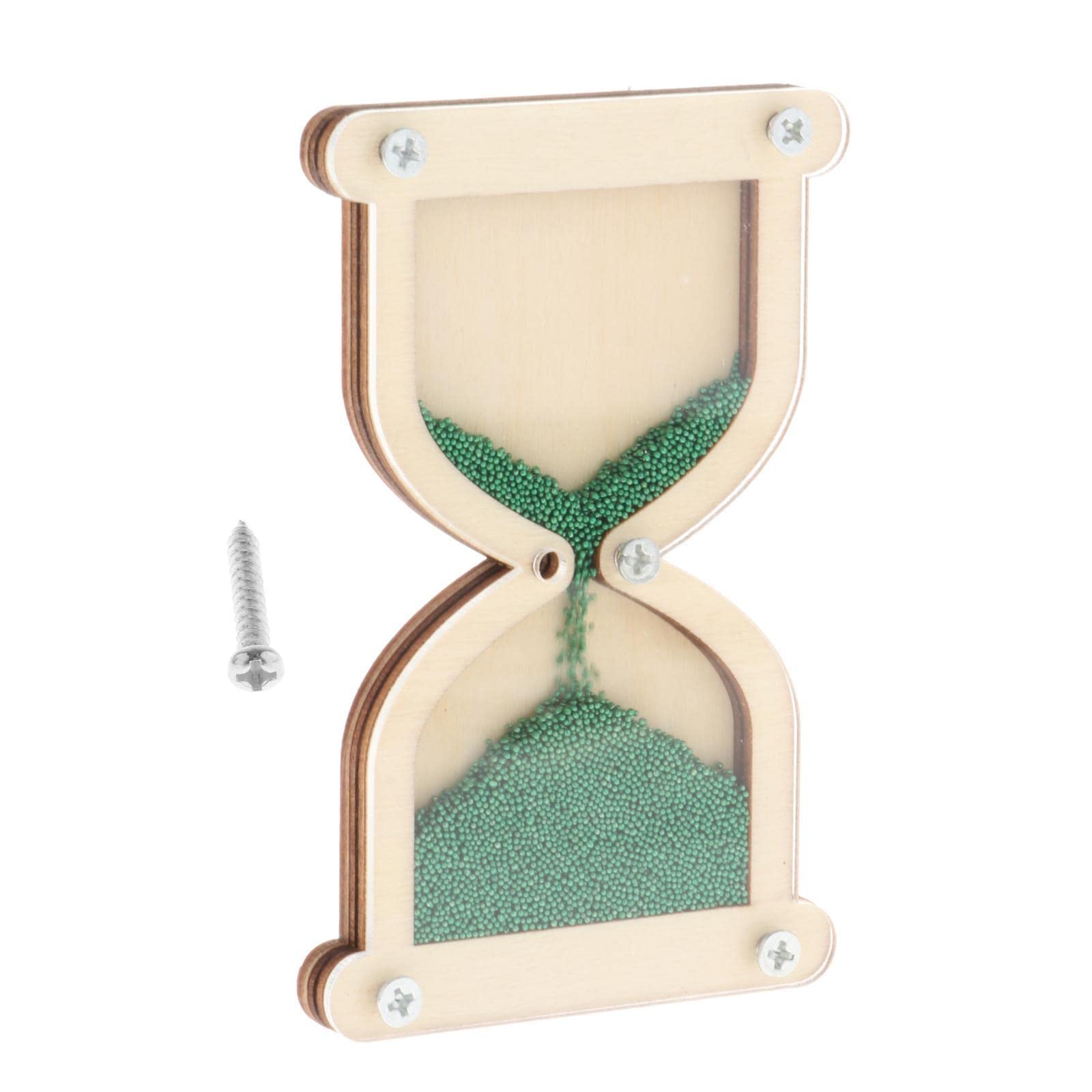 Fenteer Wooden Hourglass Activity Board Accessories Learning Activities Practical Skills Montessori Early Teaching Educational Toys, Green