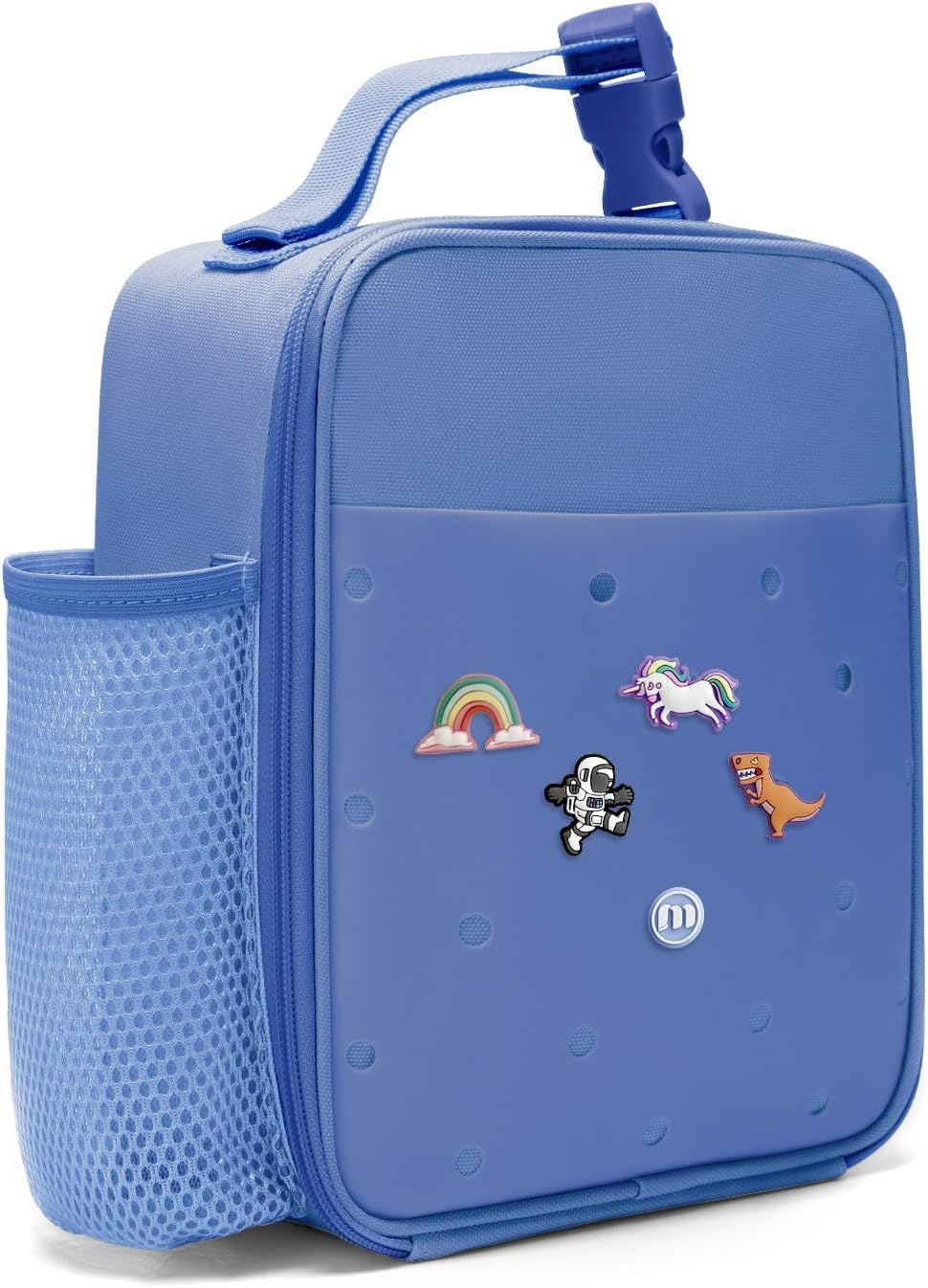 AOTM Insulated Lunch Bag Kids 4L, Exclusive Small DIY Cool Bag, Portable Waterproof Leak-Proof, Coolbag with Bottle Holder, Ideal for School, Travel, Picnic (Dark Blue)