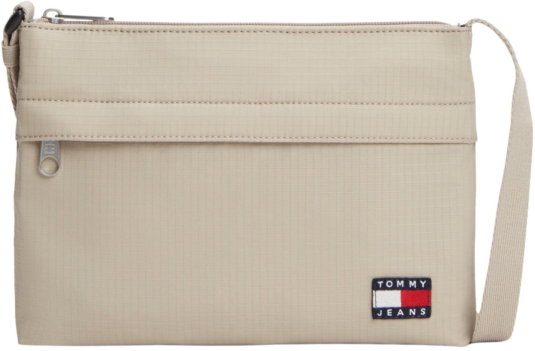 Tommy Jeans Herren Crossbody Bag Tasche Daily Ripstop mit Außentasche, Beige (Stone), Einheitsgröße