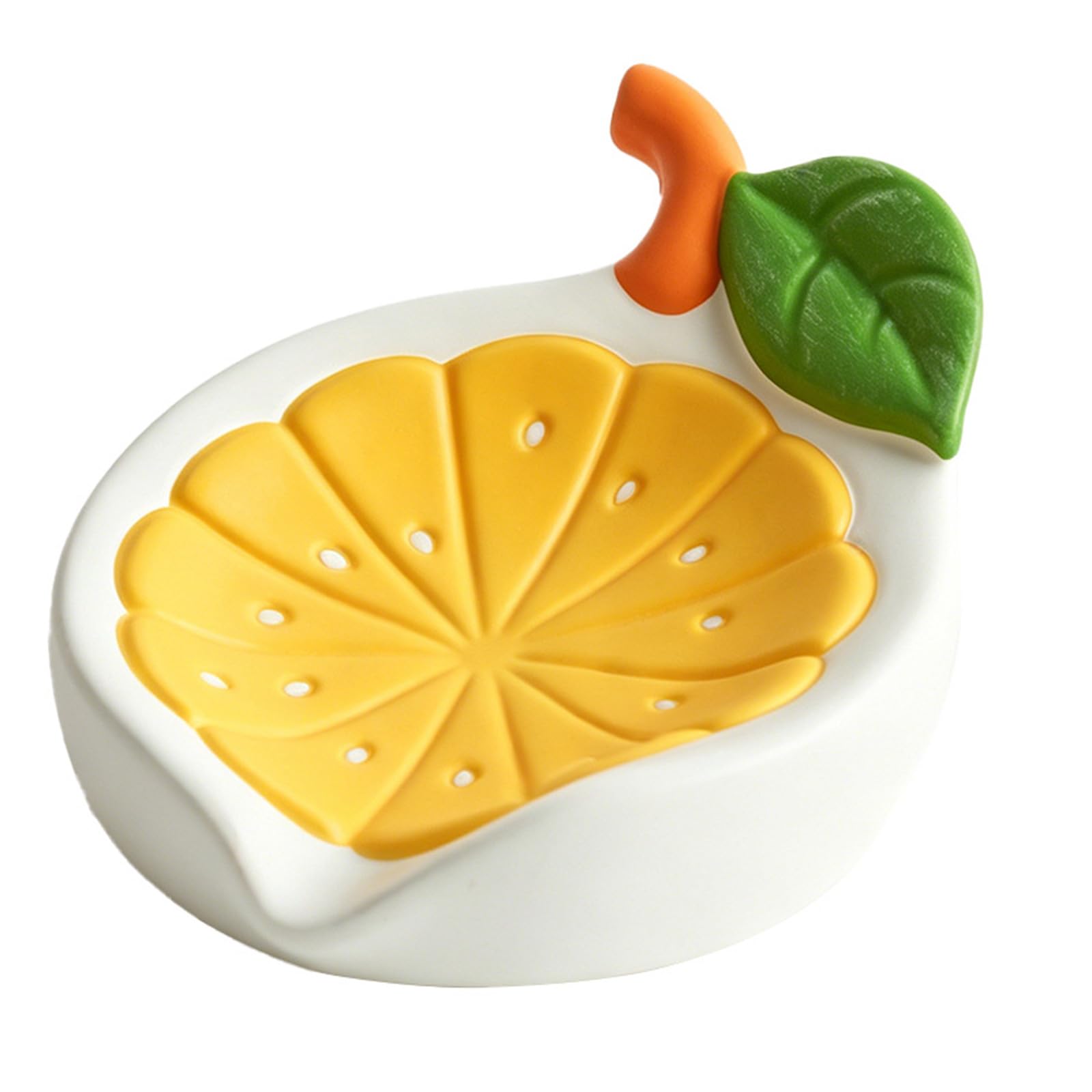 Soap Saver Tray Lemon Resin Soap Holder for Vanity Countertop, Draining Tray with Multiple Drain Holes for Soaps, Small Sponge, and Daily Storage Holder Saver Rest Resin Bathroom Sink Vanity Guest