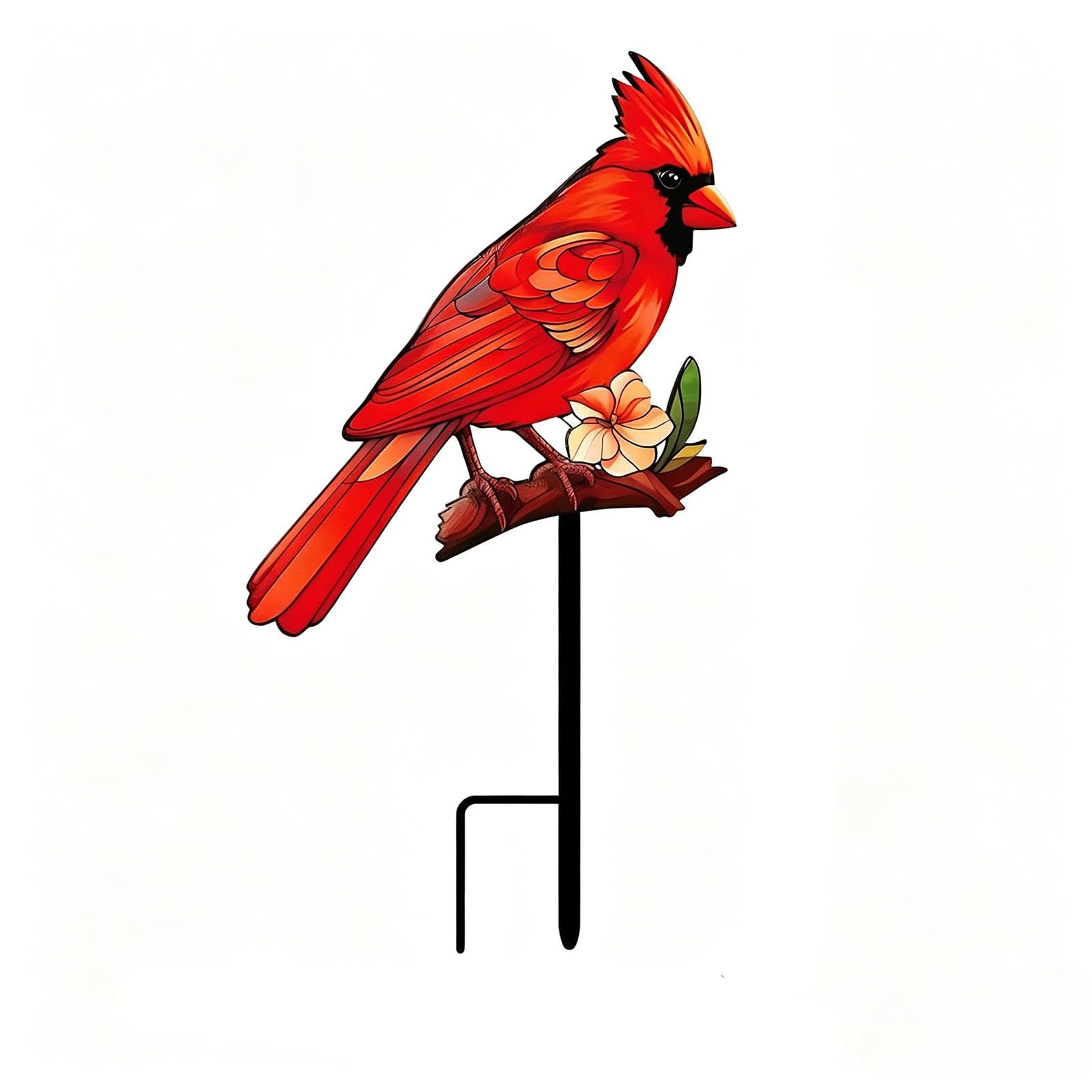 NRGQAXM Garden Stakes Decorative, Metal Garden Decor Red Bird Stake Outdoor Decorations for Yard Metal Yard Art Gardens Stake Decor Memorial Ornament for Outdoor and Gardens Ornaments