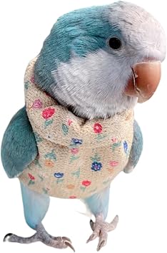 Bird Clothes - Handmade Summer Cotton Floral Shirt Flight Suit Sweater Vest for Parrots African Greys Parakeet Cockatiel Sun Conure Parrot Halloween Cosplay Apparel Bird Supplies 4XL,Shirt