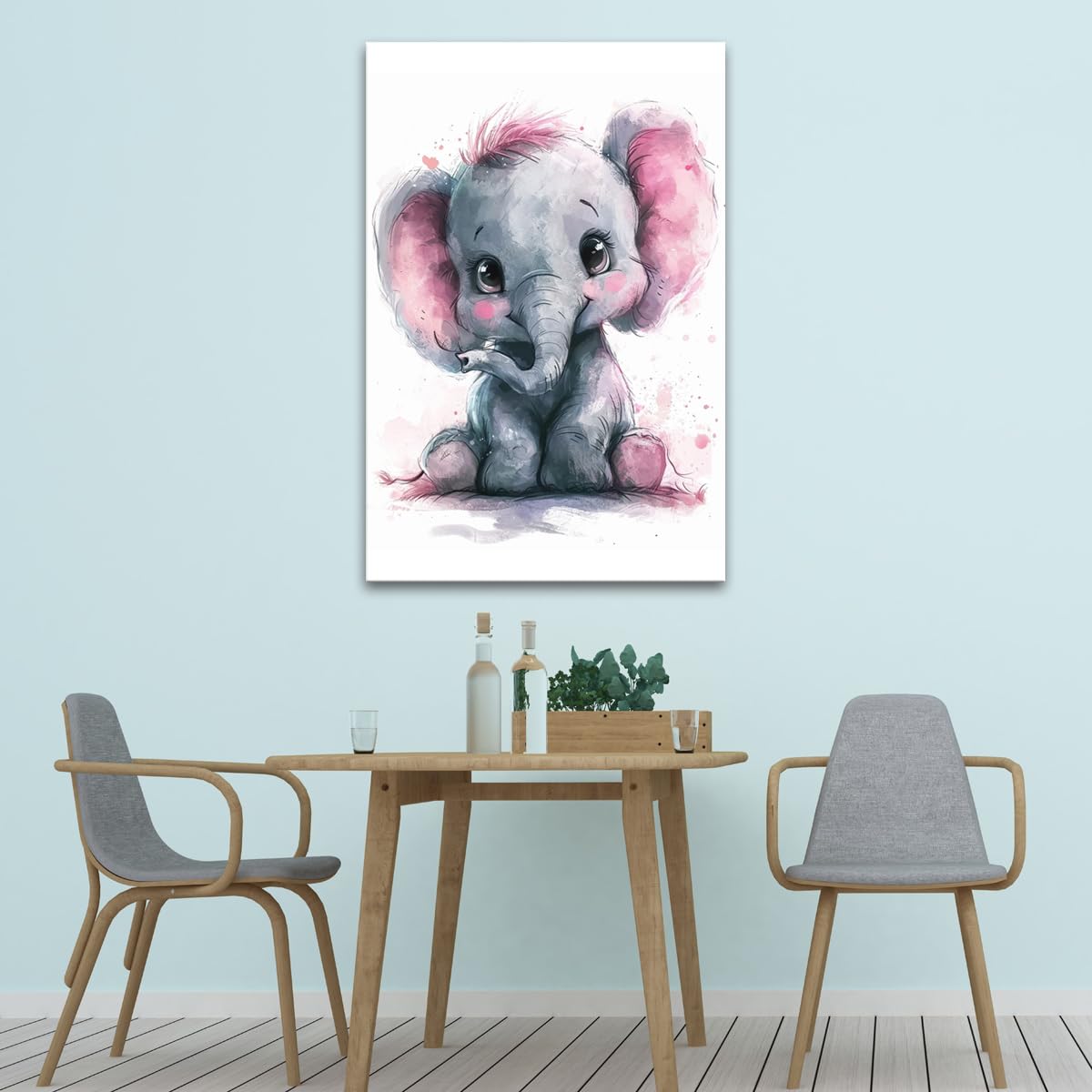 Travel Holder Containers B BLINGBLING Elephant Nursery Canvas Wall Art -  You Are Loved Blush Pink Baby Elephant Print 16x12 Safety Storage Tubes, image size:1200x1200