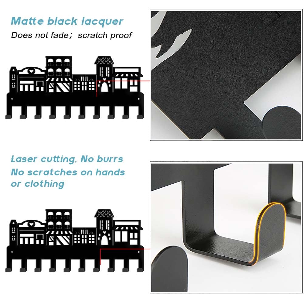 SUPERDANT Portachiavi da Parete Lupo Appendichiavi da Parete Prta Chiavi Ingresso Casa Lupo Animale Foresta Decorativo 10 Gancio Porta Chiavi da Muro per Casa Appendere Cappello Borsa Asciugamano