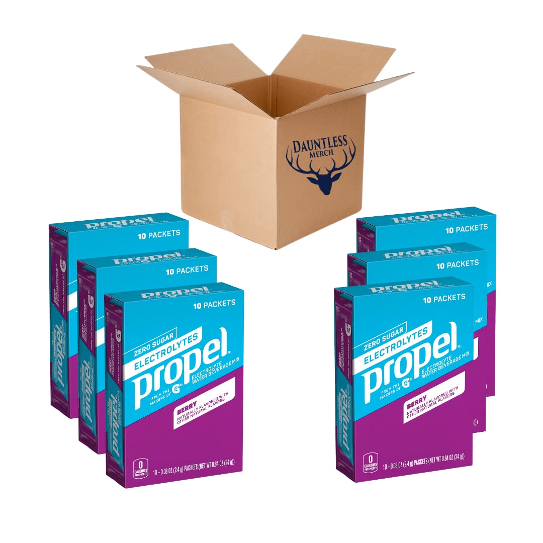 Electrolyte Powder Zero Calories Water Beverage Mix with Vitamins Berry 10 Packets (Pack of 6) Dauntless Merch Box Set