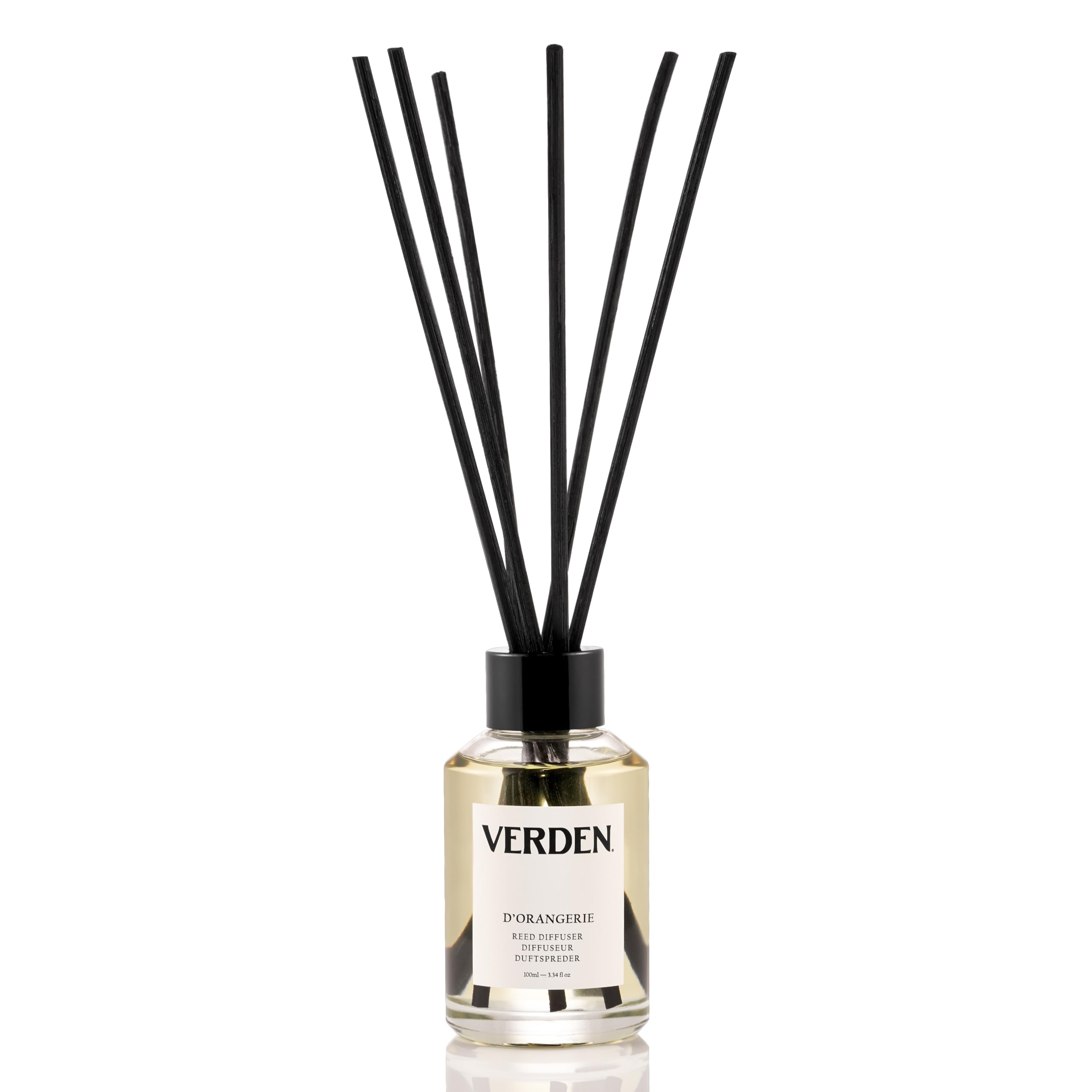 Verden Women's Black Reed Diffuser - Essential Oil, Natural Fragrance, Aromatherapy Oil Diffuser, Air Freshener For Home - 100Ml (D'orangerie - Bergamot, Mandarin, Ho Wood, Petitgrain)