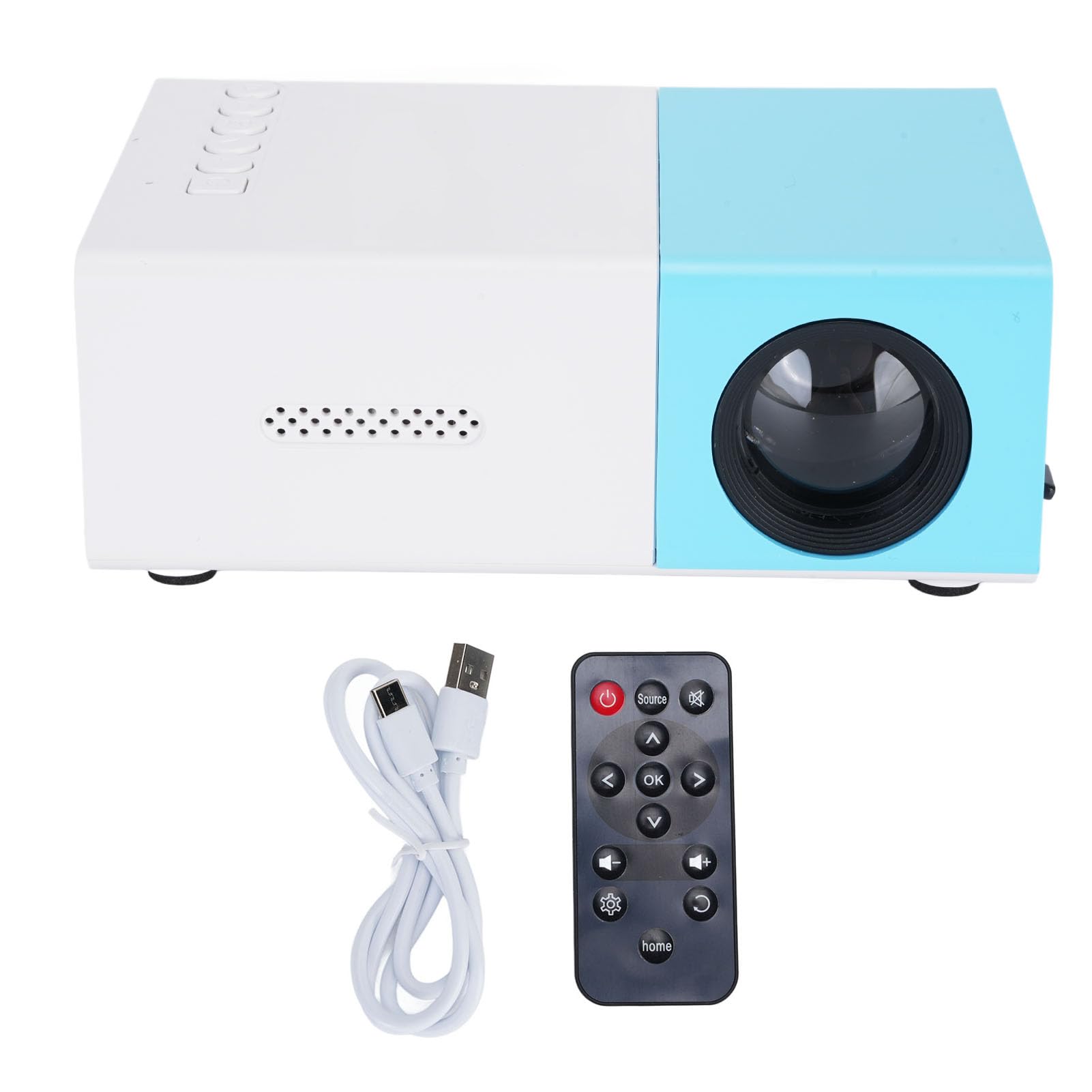 Mini Projector, 1080p 6000lm 100ansi, Auto Keystone, 14 to 100 in Projection, Home Movie Projector Compatible with HDMI/USB/TV Stick/Smartphone/PC/Laptop