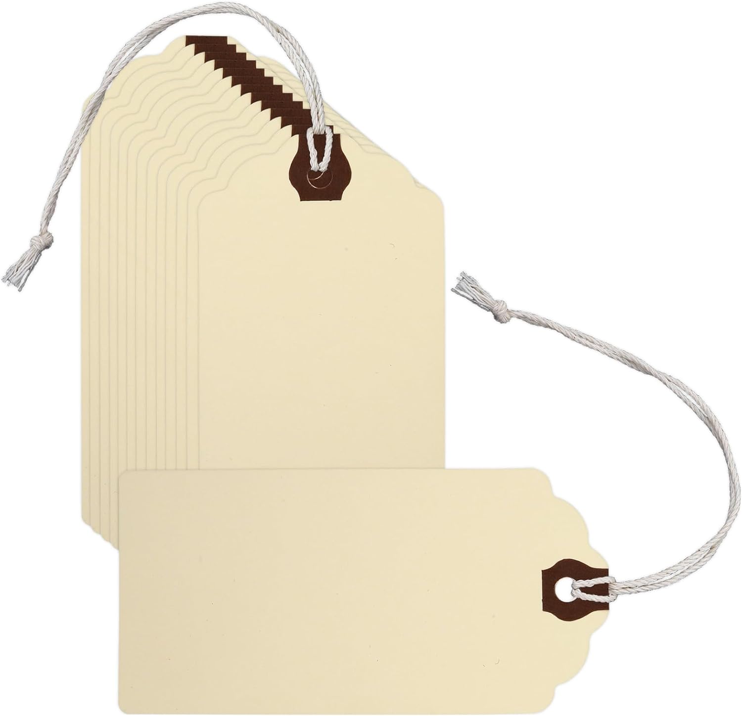 DSLSQD 60 Pieces Blank Manila Shipping Tags with Elastic