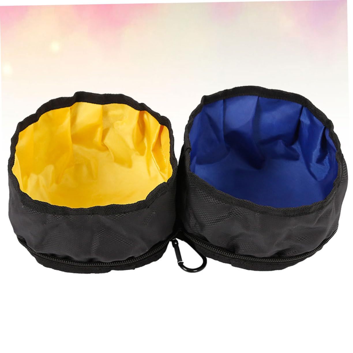 Sosoport 2stücke Pet Faltbare Hundeschalen Tragbare Doppelnapf Für Hunde Und Katzen Für Outdoor-aktivitäten Und Reisen Mit Karabiner Und Praktischem Reißverschluss Für Einfachen
