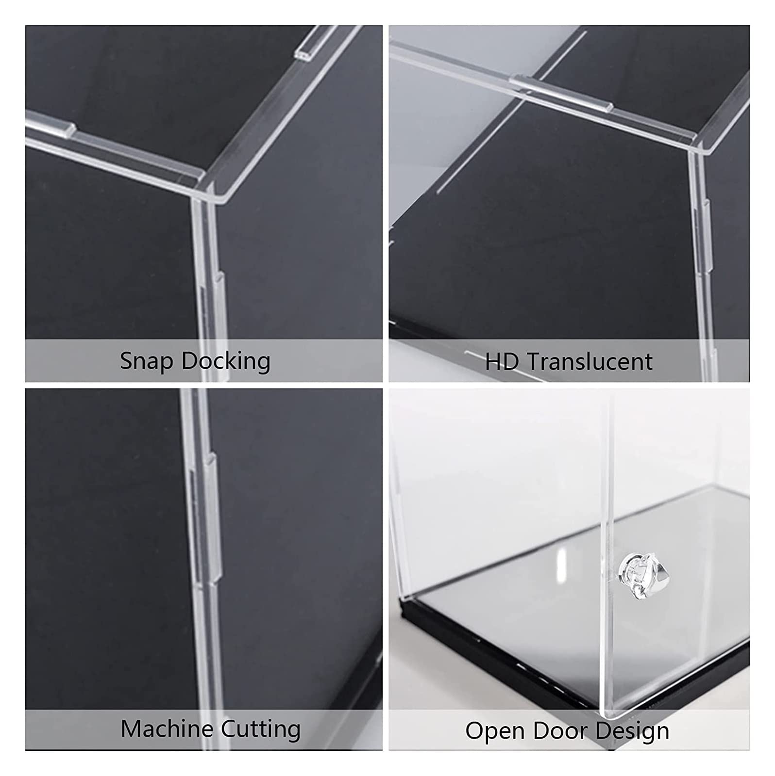 Transparente Estantes Acrílico Vitrina De Exhibición De Acrílico, Cubierta A Prueba De Polvo De Cubo De Autoensamblaje For Exhibición De Museo De Tienda De Oficina, Caja De Protección De Almacenamien