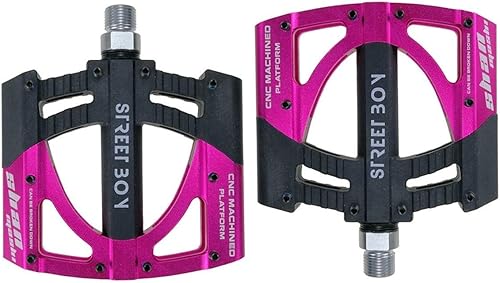 Miniatura 1 de Evetin - Pedales de bicicleta de montaña de 916 pulgadas, ultrarresistentes, coloridos CNC mecanizados, sellado con 3 rodamientos, pedales planos