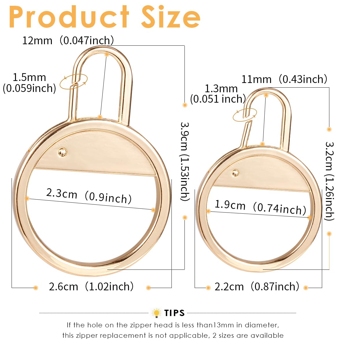 Amazon.co.jp: ファスナー 引き手 丸金, 交換用 金属製 簡単に取り付