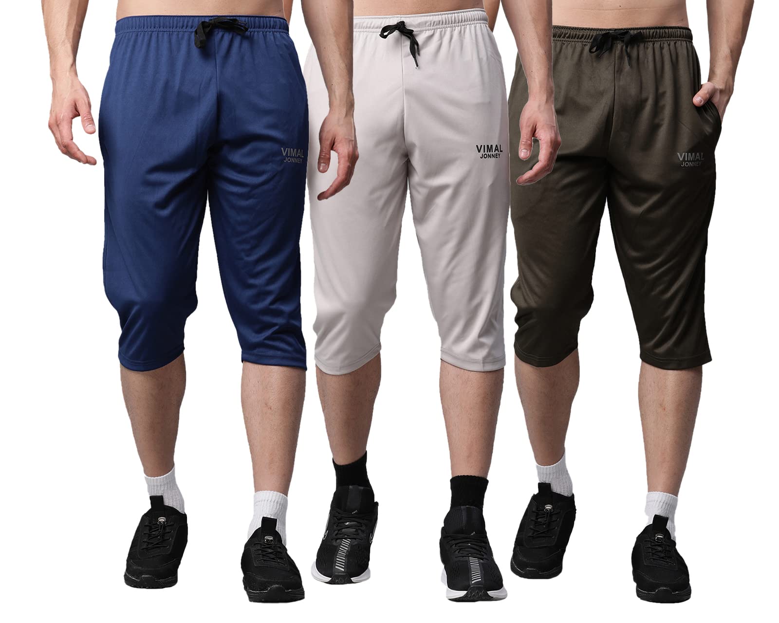 mack jonney Dryfit Lycra Solid 3/4th Capri for Men (Pack of 3)-Dryfit_D13_BLU_Gry_L.Gry_03-P-picture-26