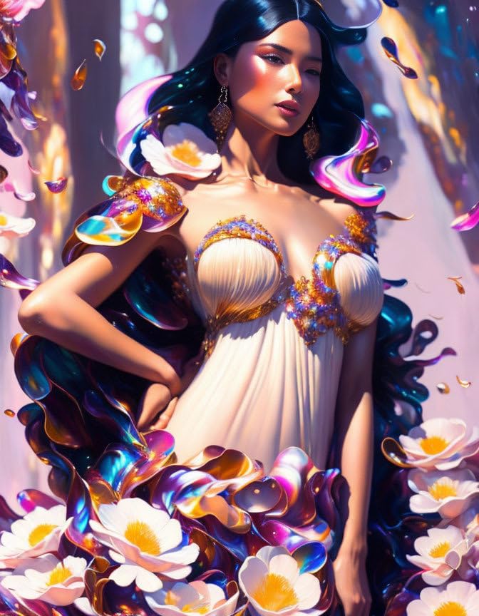 Toile SERENDIPITP de belle femme décoration murale salon poster moderne 58x90 cm