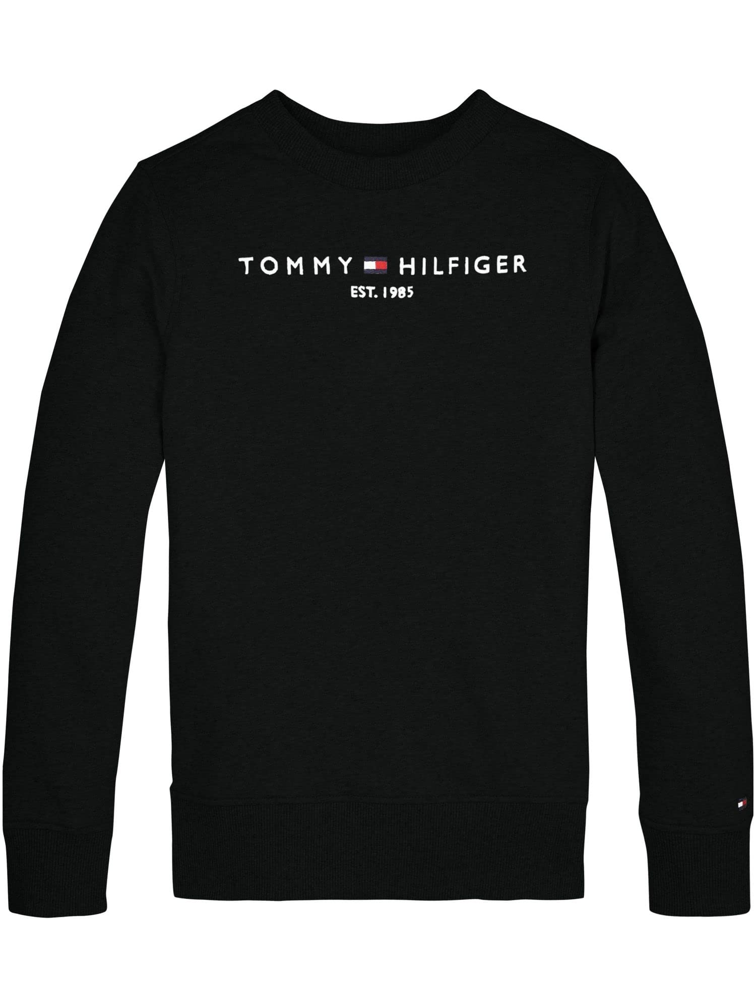 Tommy Hilfiger Kids Unisex Essential Sweatshirt without Hood, Black (Black), 18 Months