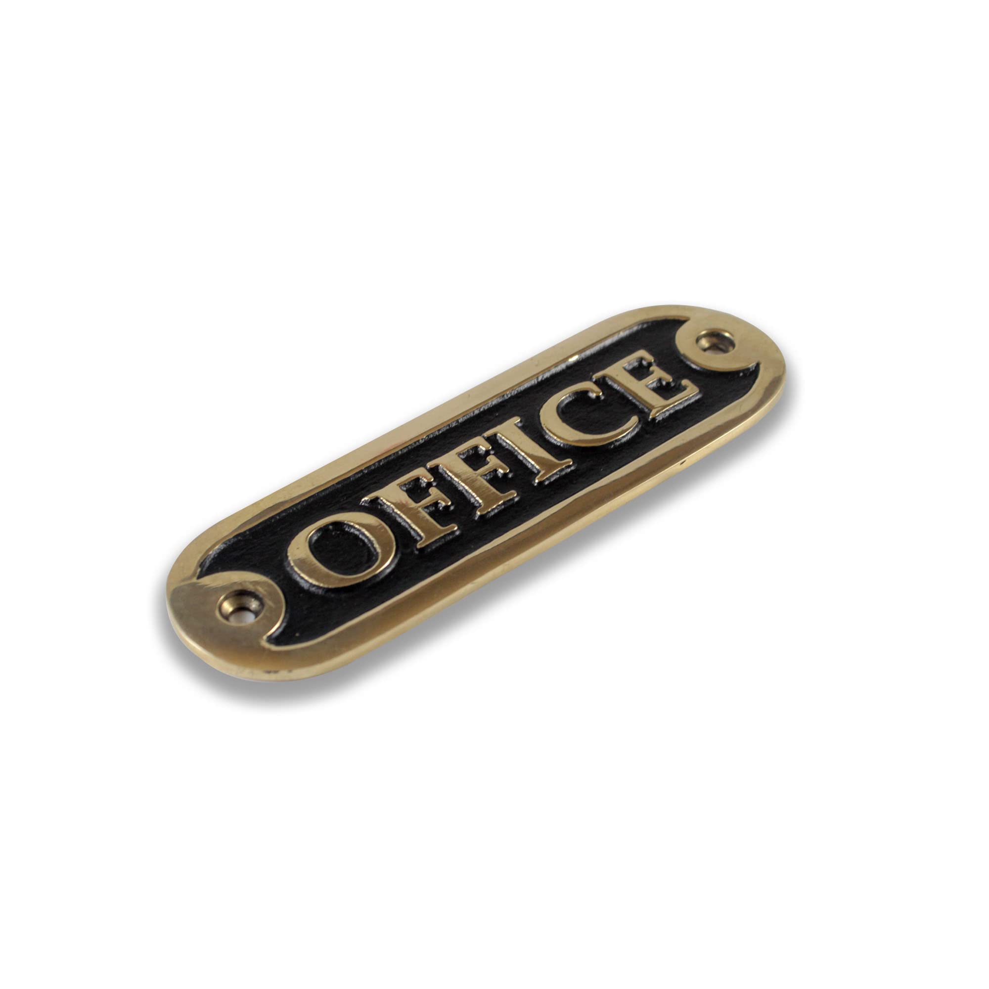 Calyron Office Door Sign Brass Casted Gold/Black Handmade Plaque Plate Decor Style Accessories Wall Mounted (12.5cm X 3.25cm) - Image 2