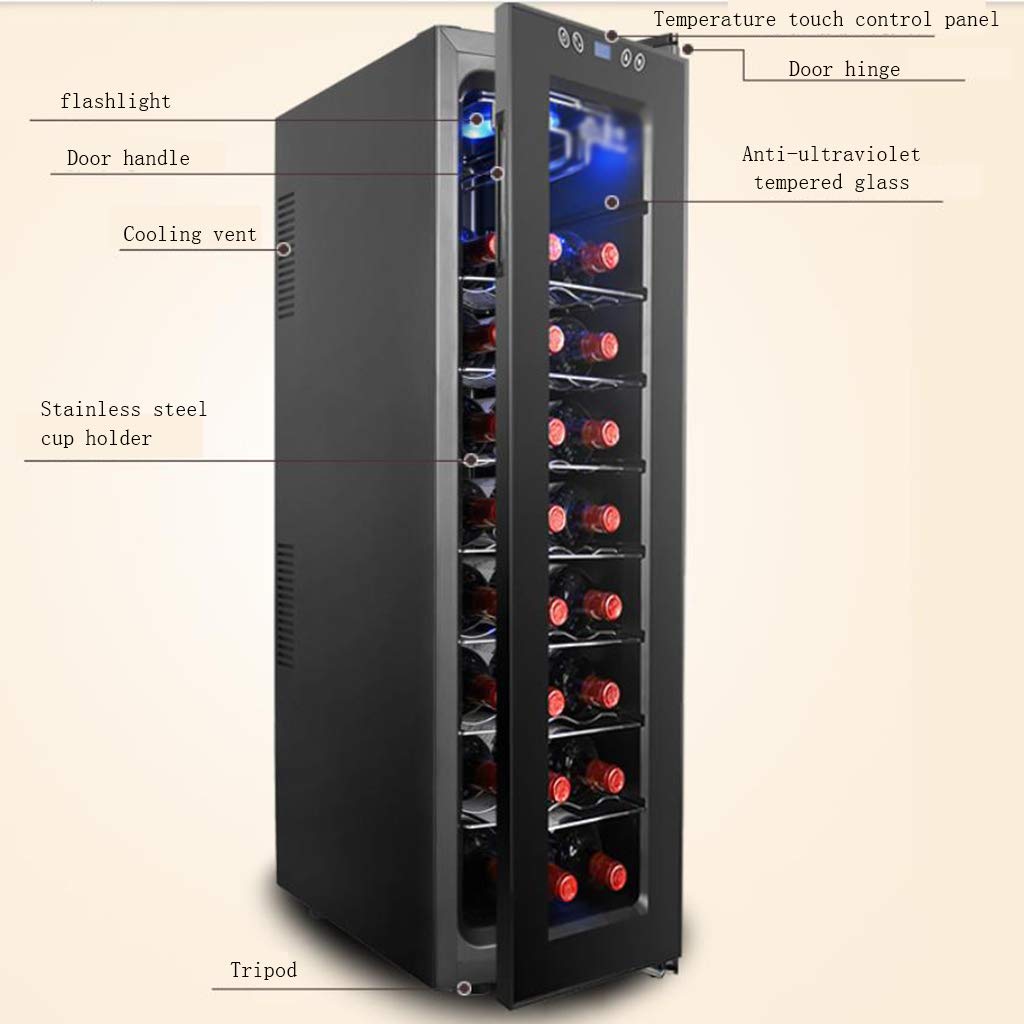 Ljlzxpbus Wine Cooler Refrigerator - Red Wine Fridge Chiller Vertical Wine Cooler - Freestanding Compact Mini Wine Fridge 24 Bottle - Electronic Cooling -60w on Fridge.com - View 3