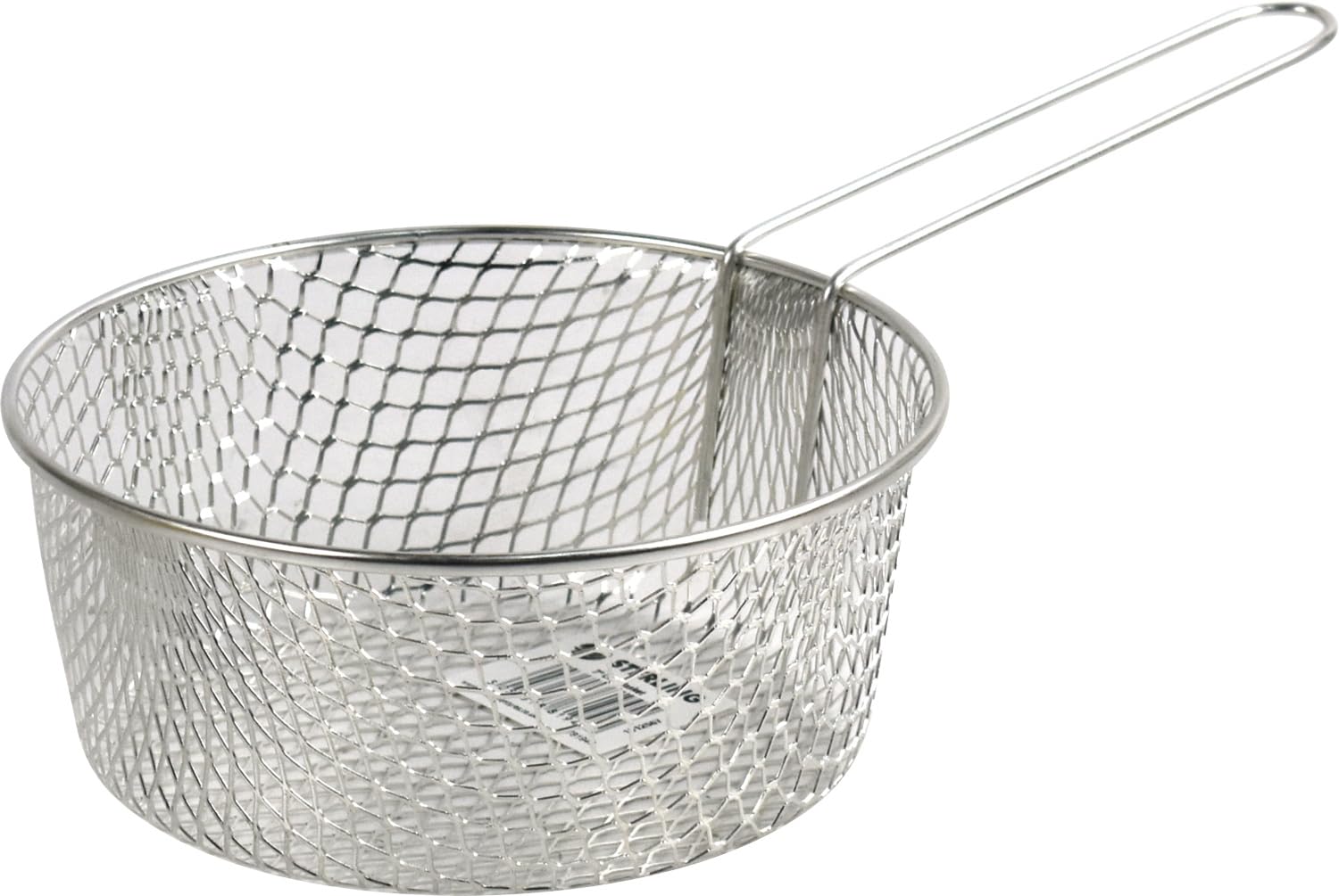 Catergold Silver Stainless Steel Chip Baskets With Handle Serving Frying Basket For Chips, Onion Rings, Chicken Wings, Colour (7 Inch)