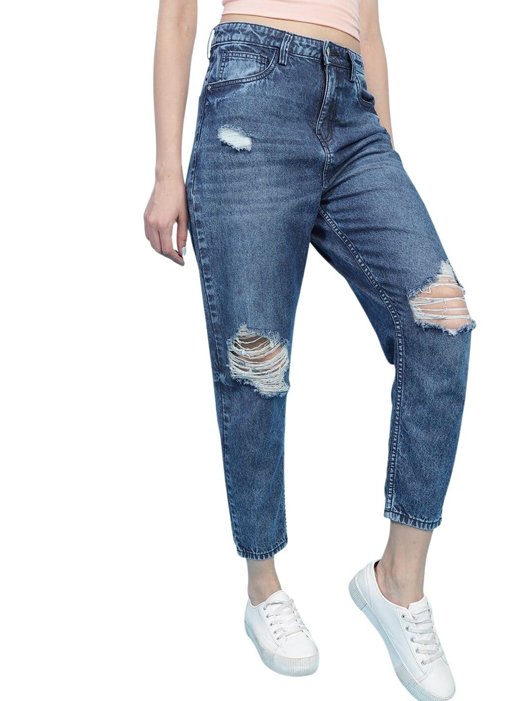 freehand by The Indian Garage Co Women Mom Fit Solid Mid-Rise Jeans-picture-29