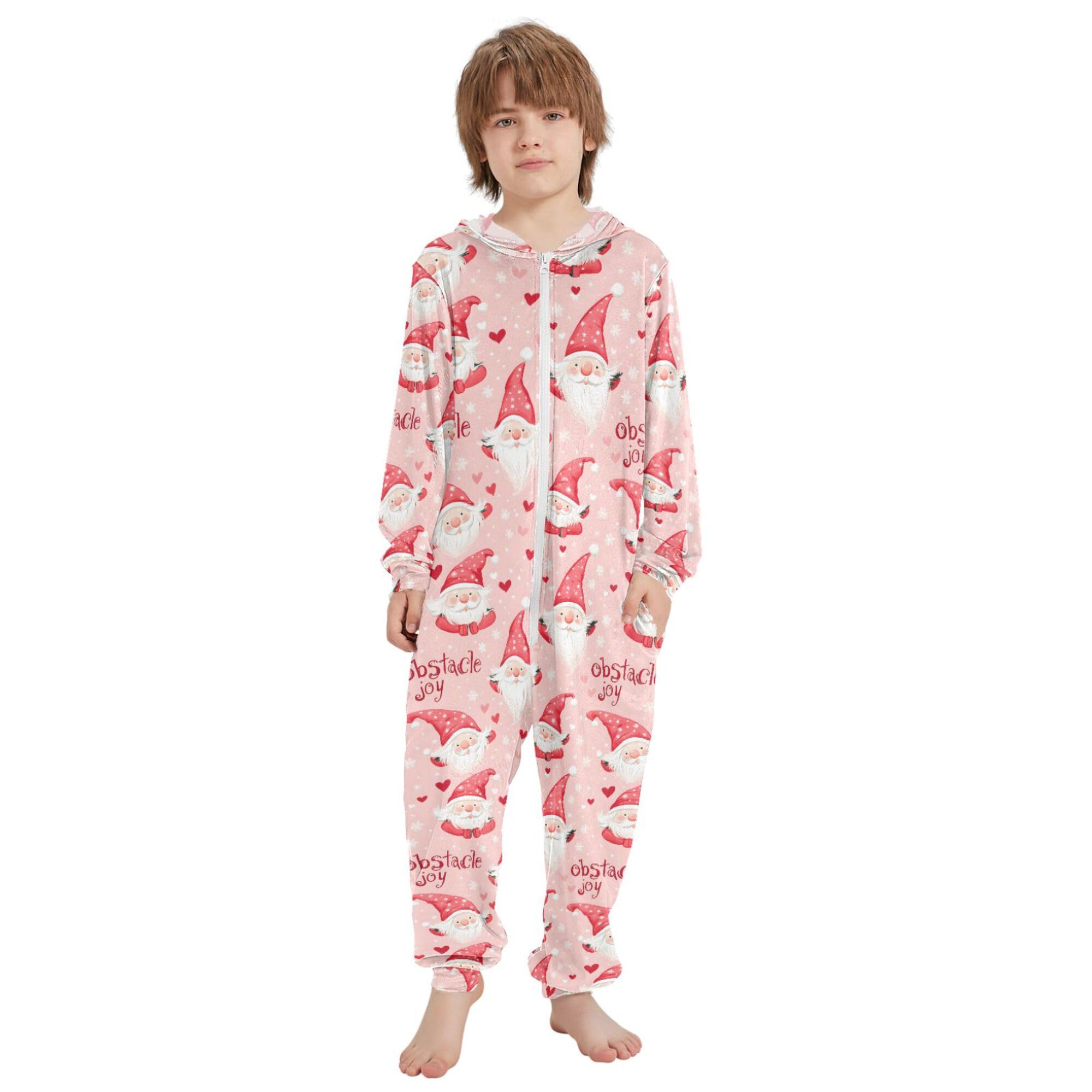 ALAZA Pigiama intero in flanella con cappuccio e cerniera, tuta coordinata per bambini a forma di rana, morbida e calda, abbigliamento sportivo per la casa, 5-6T