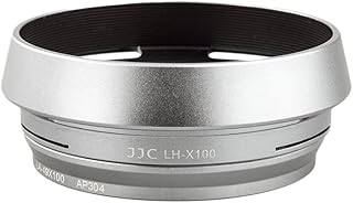 محول عدسة وغطاء واقي للعدسة LH-JX100 (هود) لكاميرات فوجي فيلم فاينبيكس X100/X100s/ X100T/X70 من جيه جيه سي - فضي