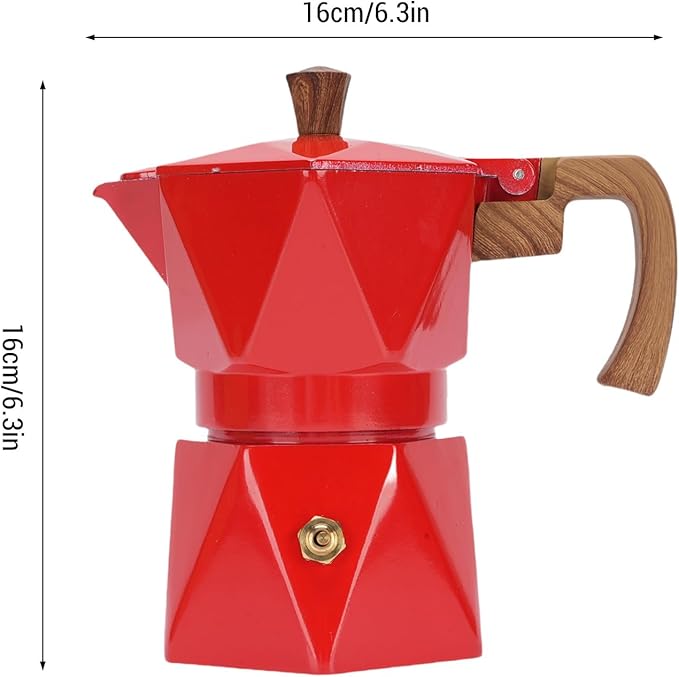 Cafetera Italiana de Aluminio 2 Tazas - Rojo miniatura 2
